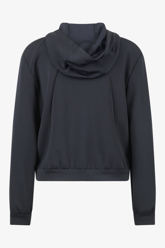 Faux Leather Hooded Jacket