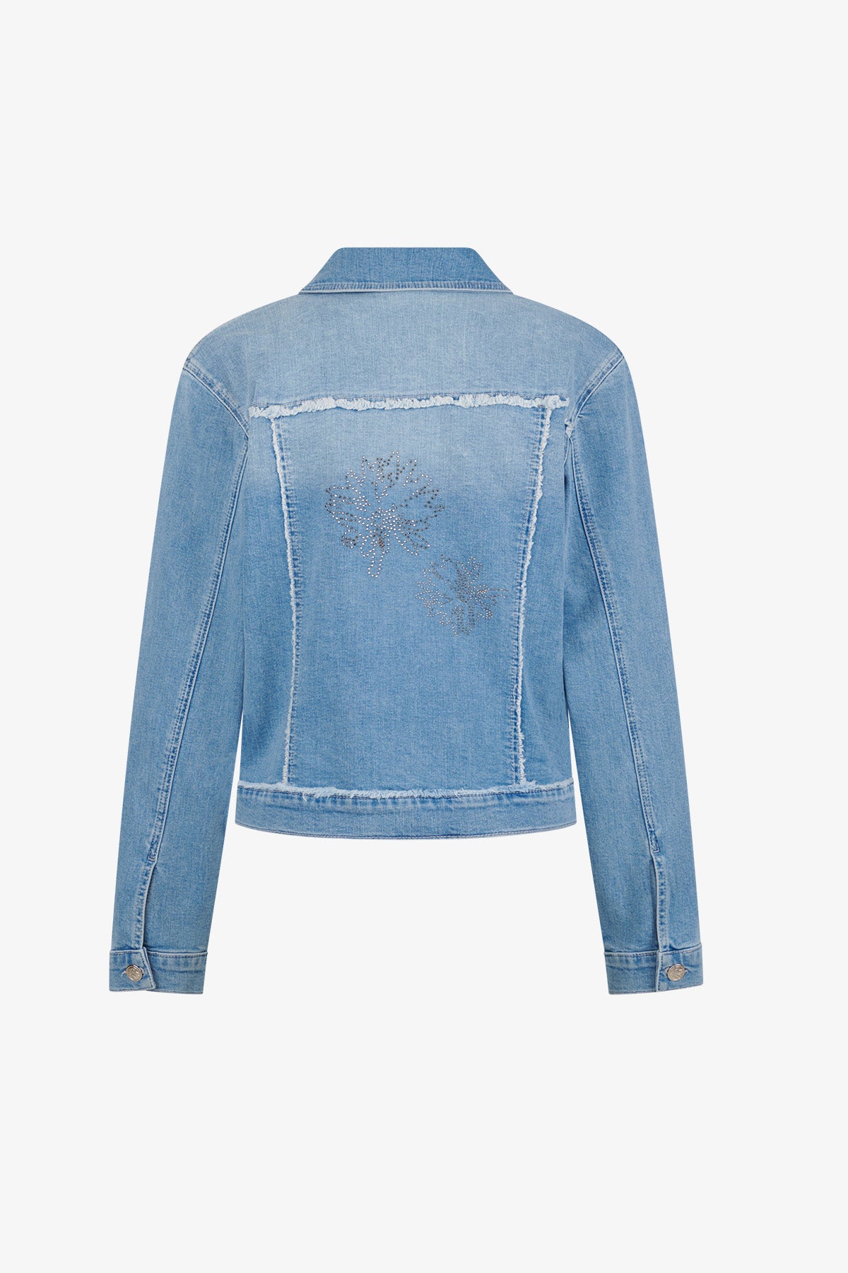 Denim Jeans Jacket with Rhinestone Motif