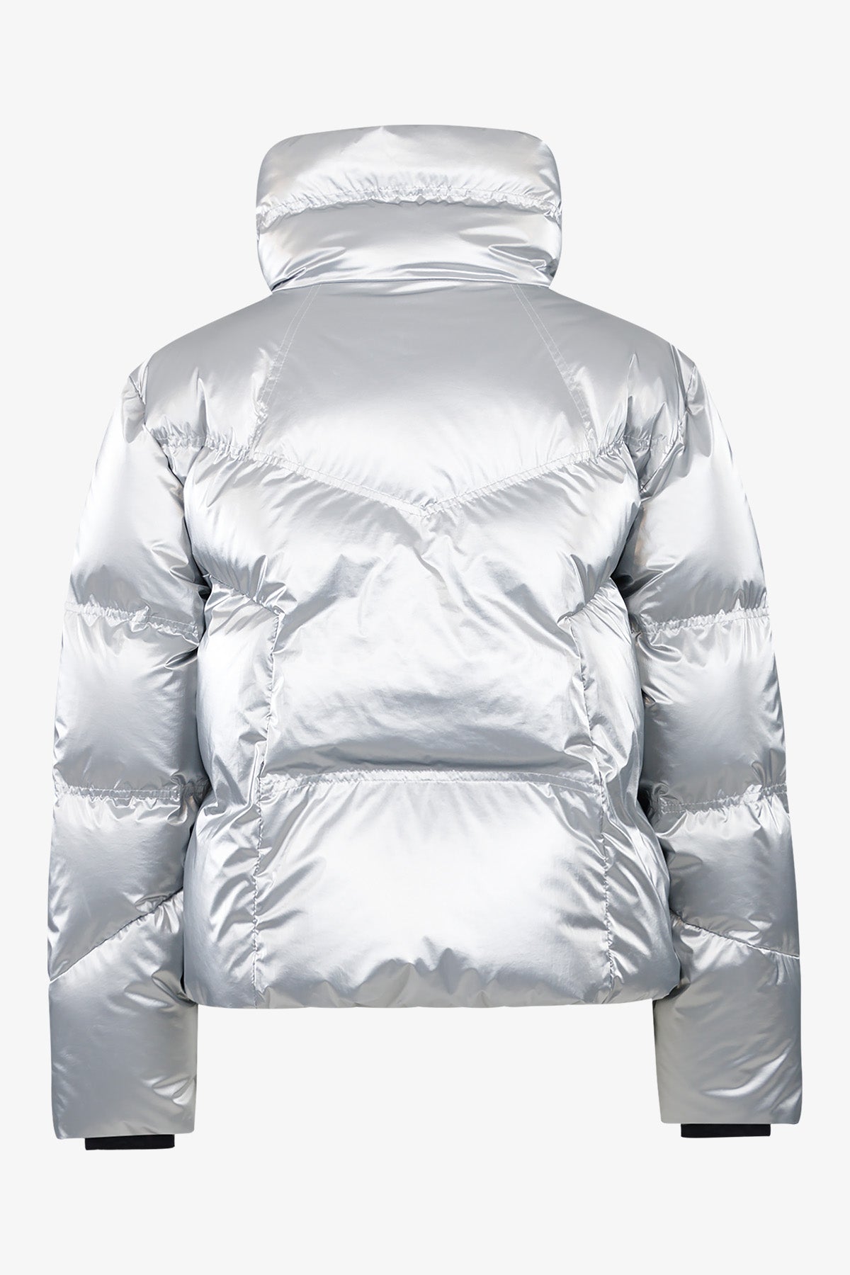 Down Jacket Made From Trendy Metallic Nylon