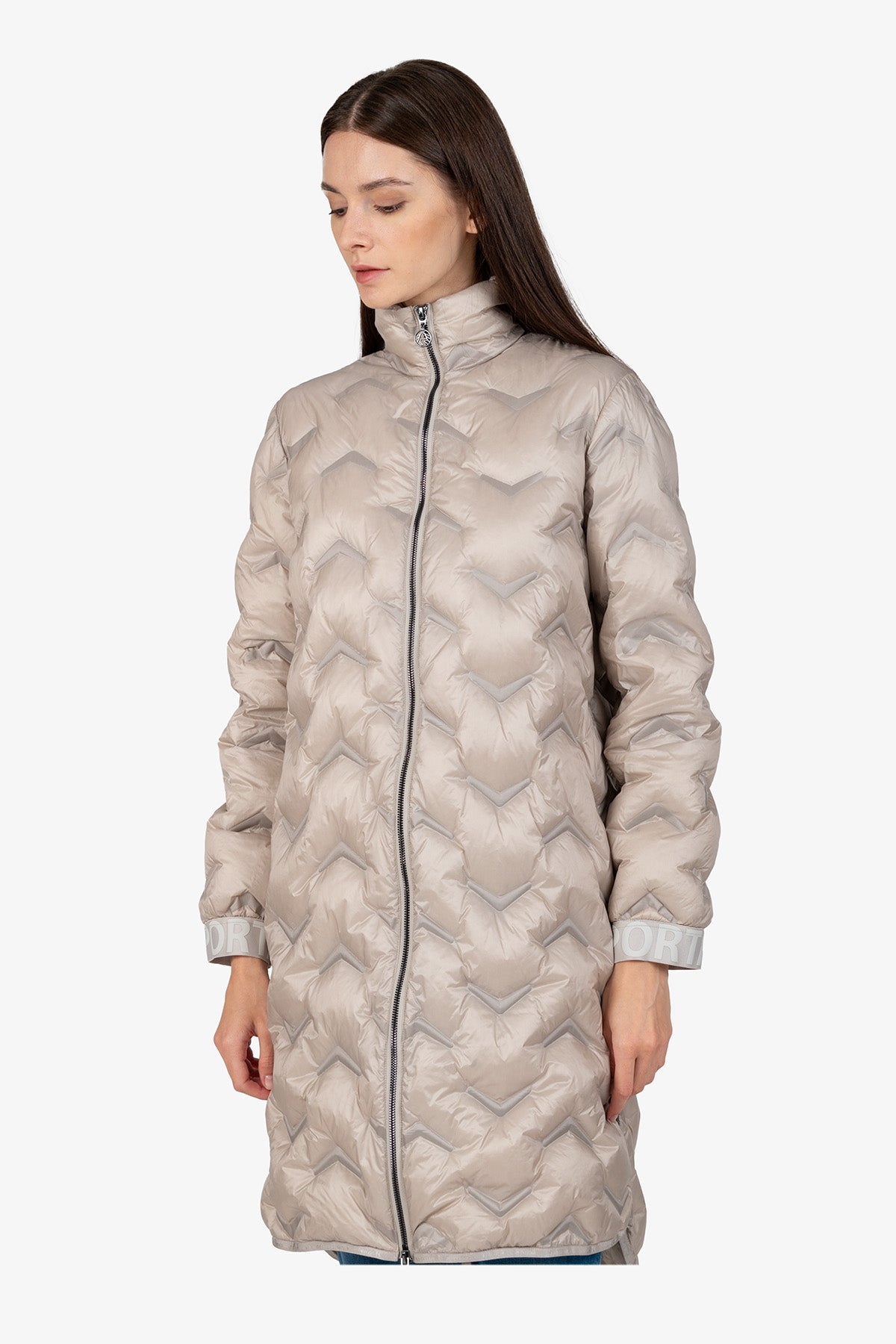 Lightweight Down Coat with Stand-up Collar