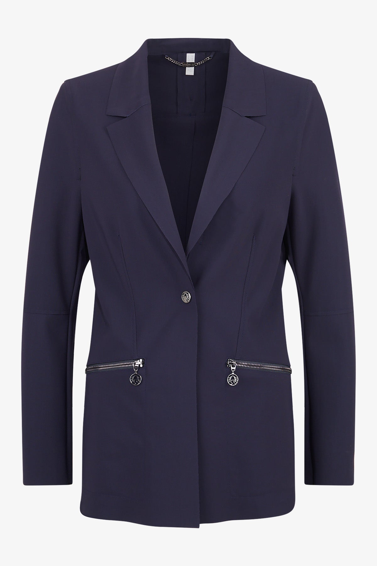 Long Blazer with Lapel Collar