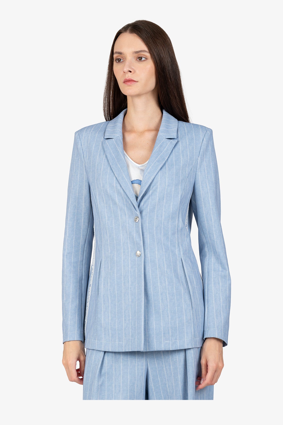Blazer with Lapel Collar