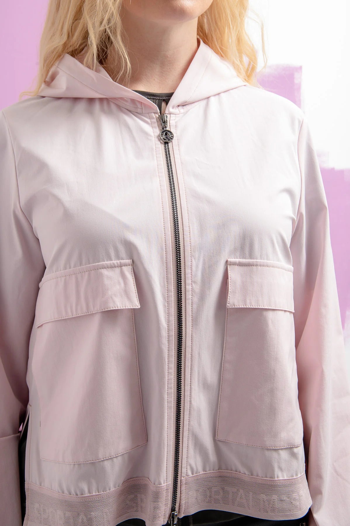 Jacket with Hood and Material Mix