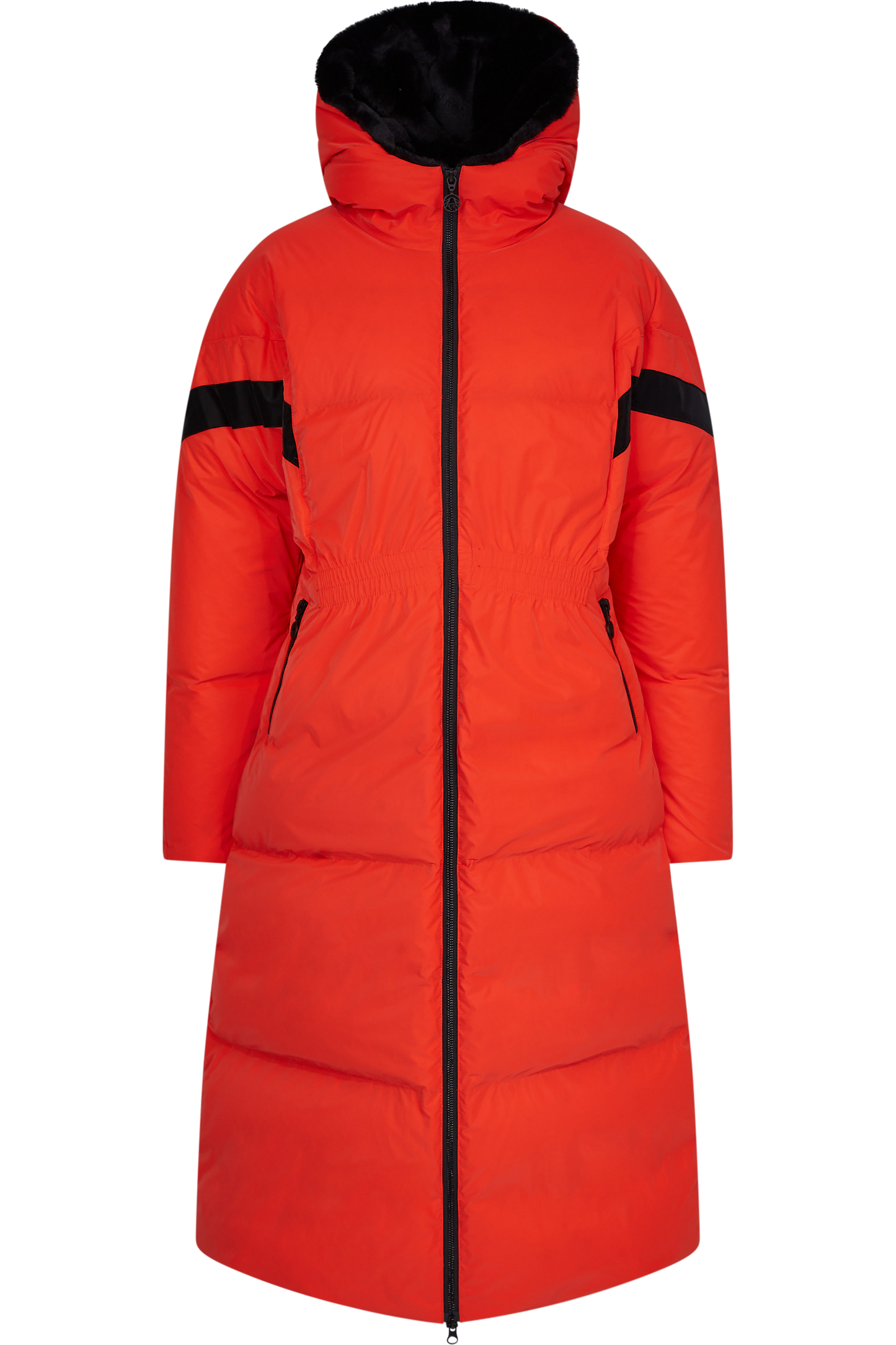 Down Coat with Color Contrasts