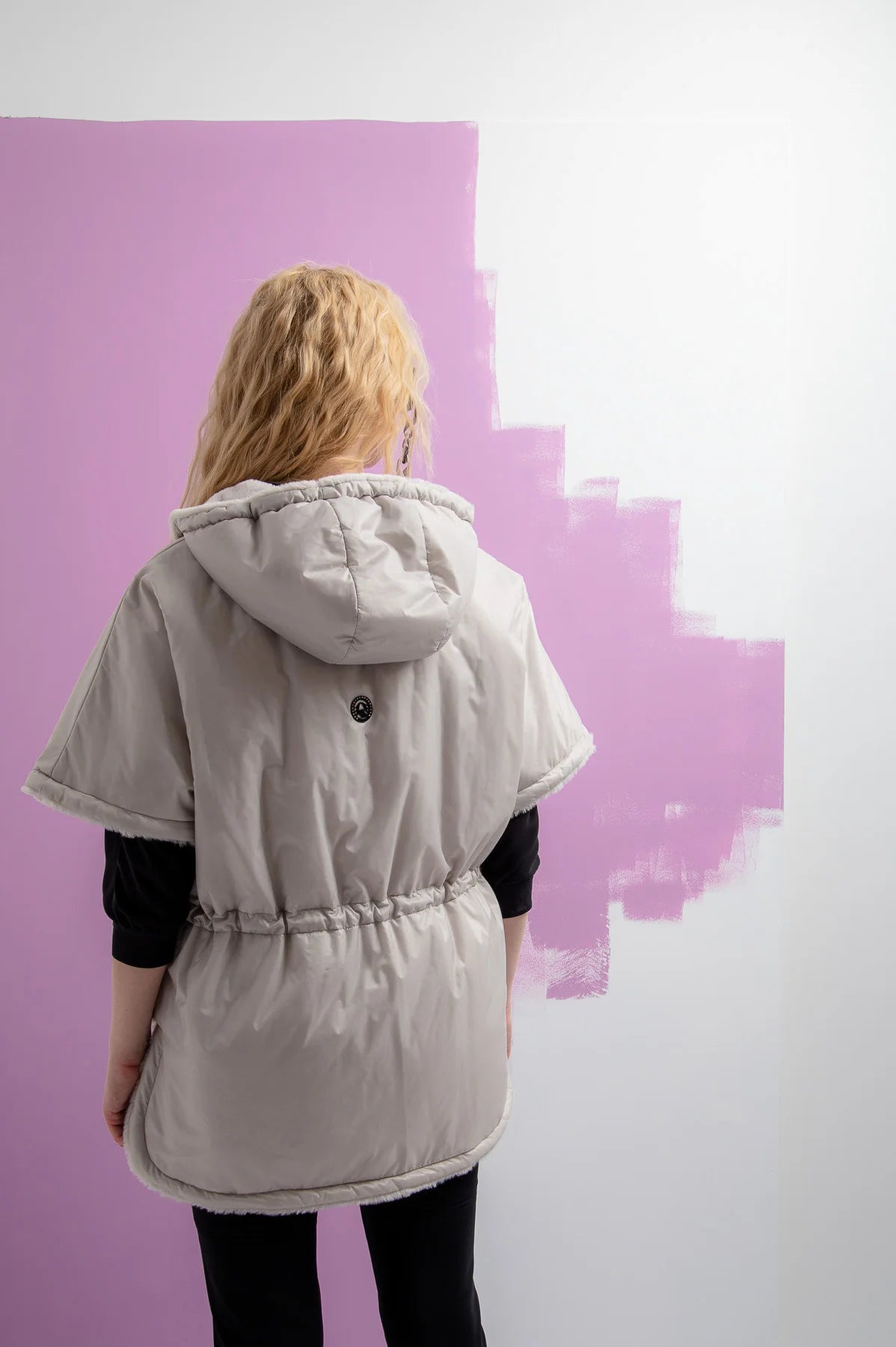 Reversible Cape with Faux Fur
