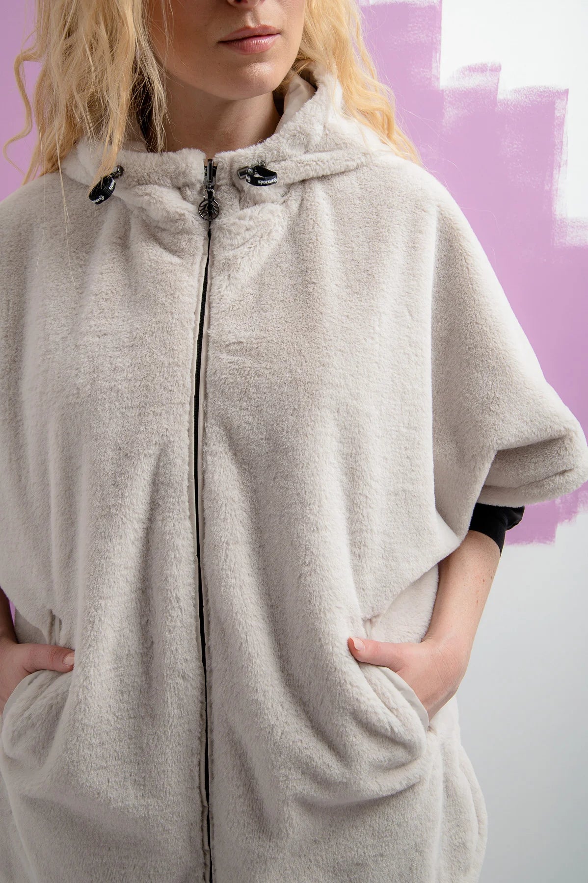 Reversible Cape with Faux Fur