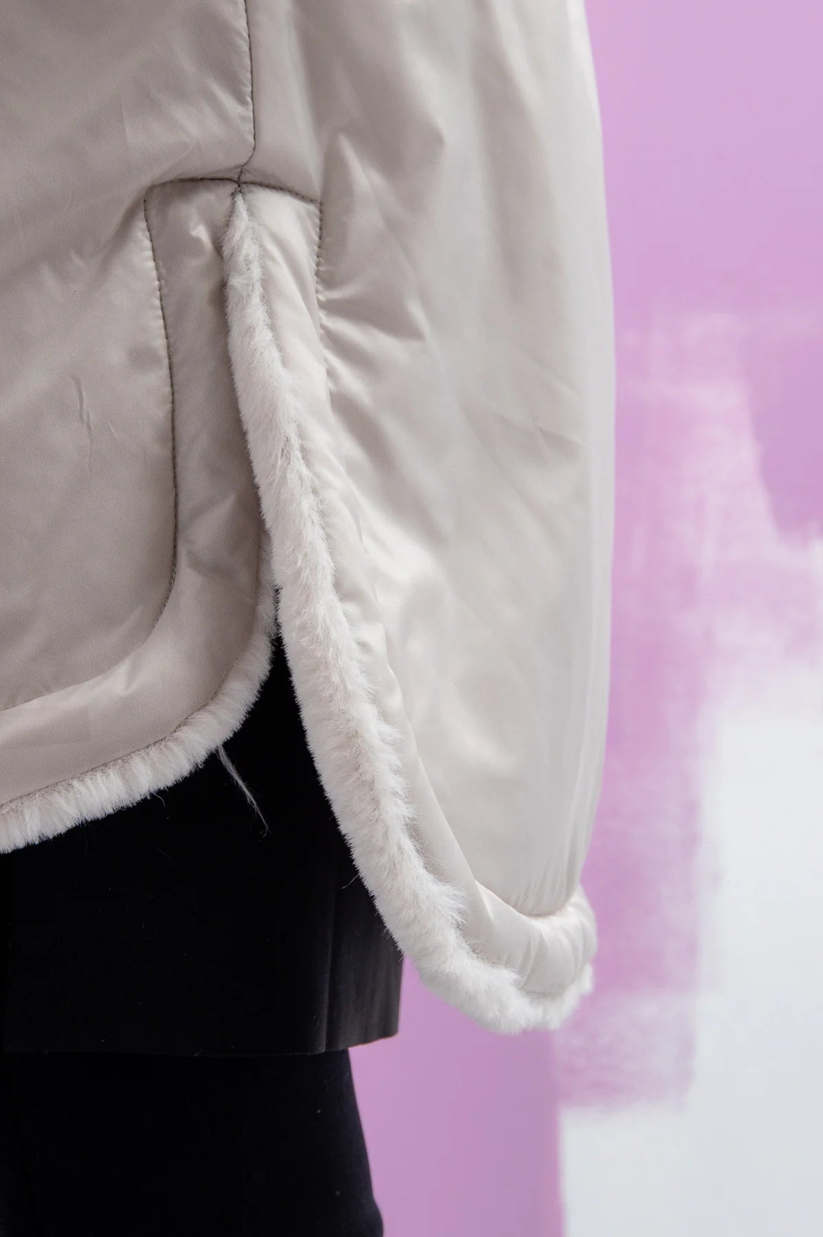 Reversible Cape with Faux Fur