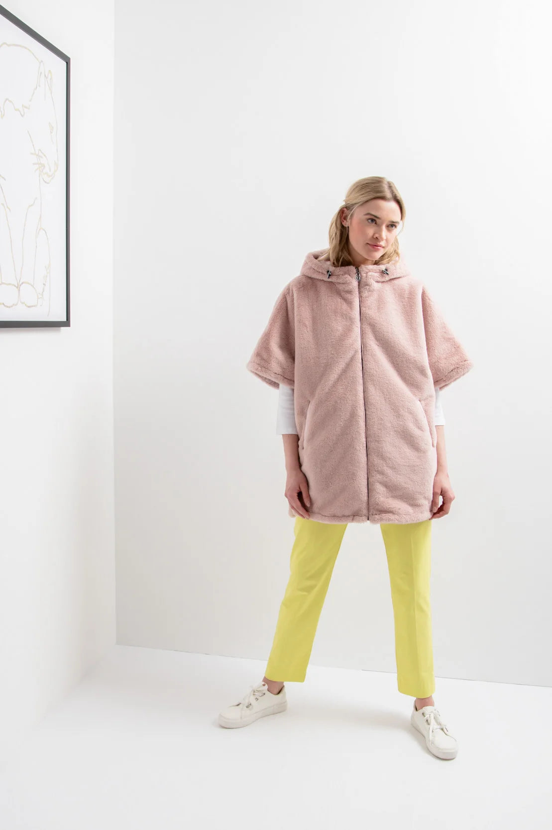 Reversible Cape with Faux Fur