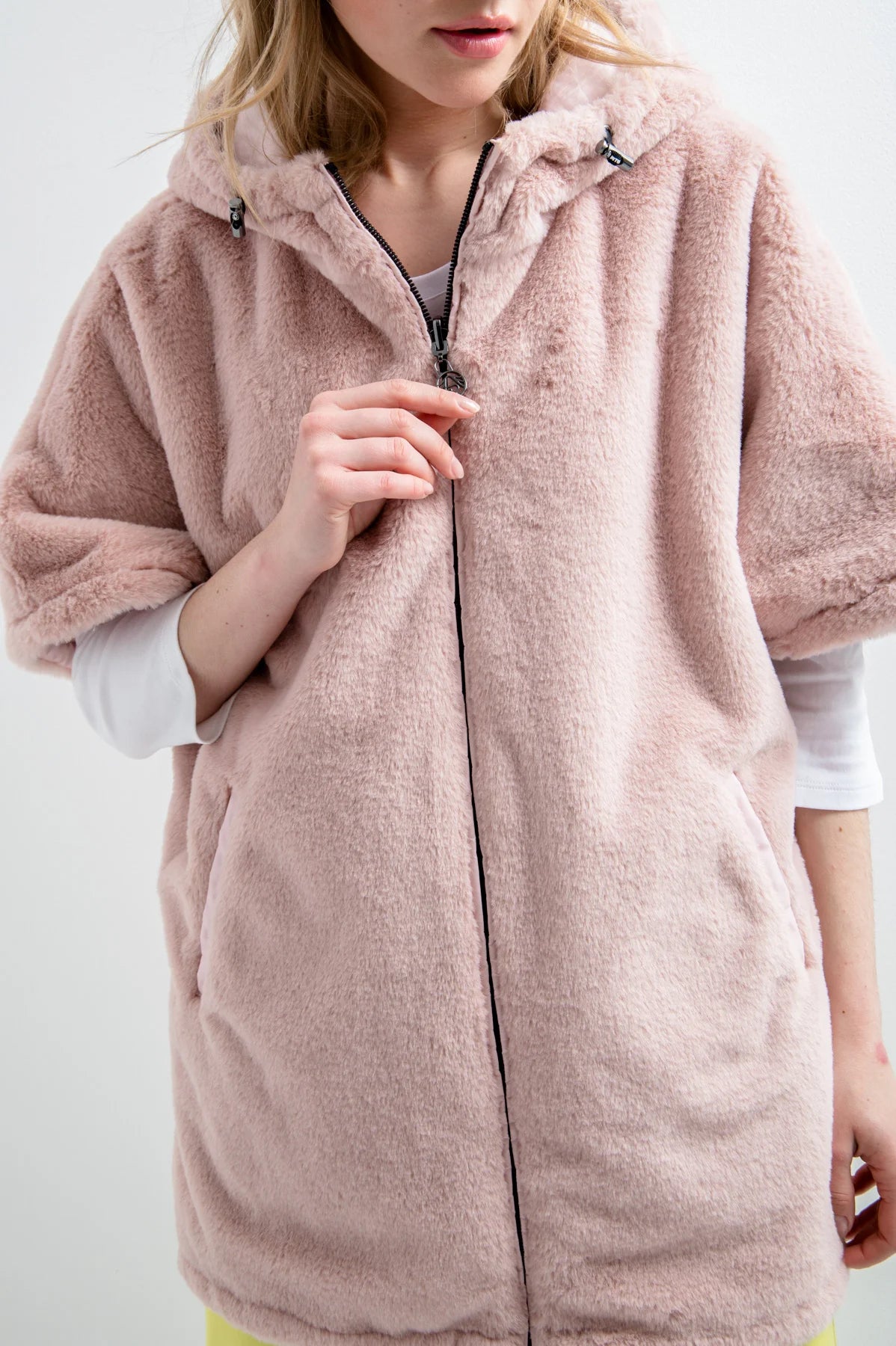Reversible Cape with Faux Fur