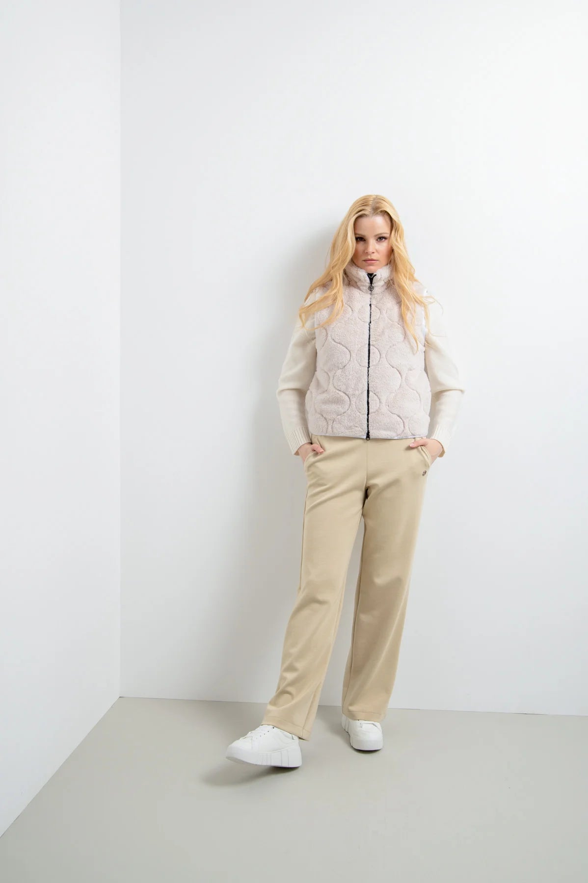 Plush Vest with Stand-Up Collar