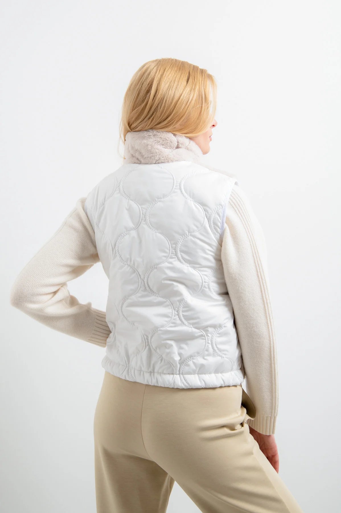 Plush Vest with Stand-Up Collar