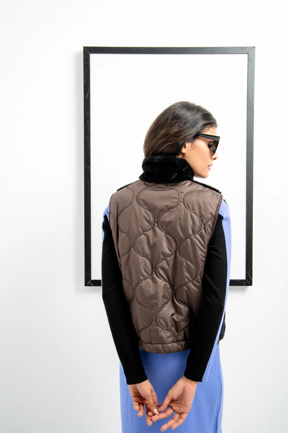 Plush Vest with Stand-Up Collar