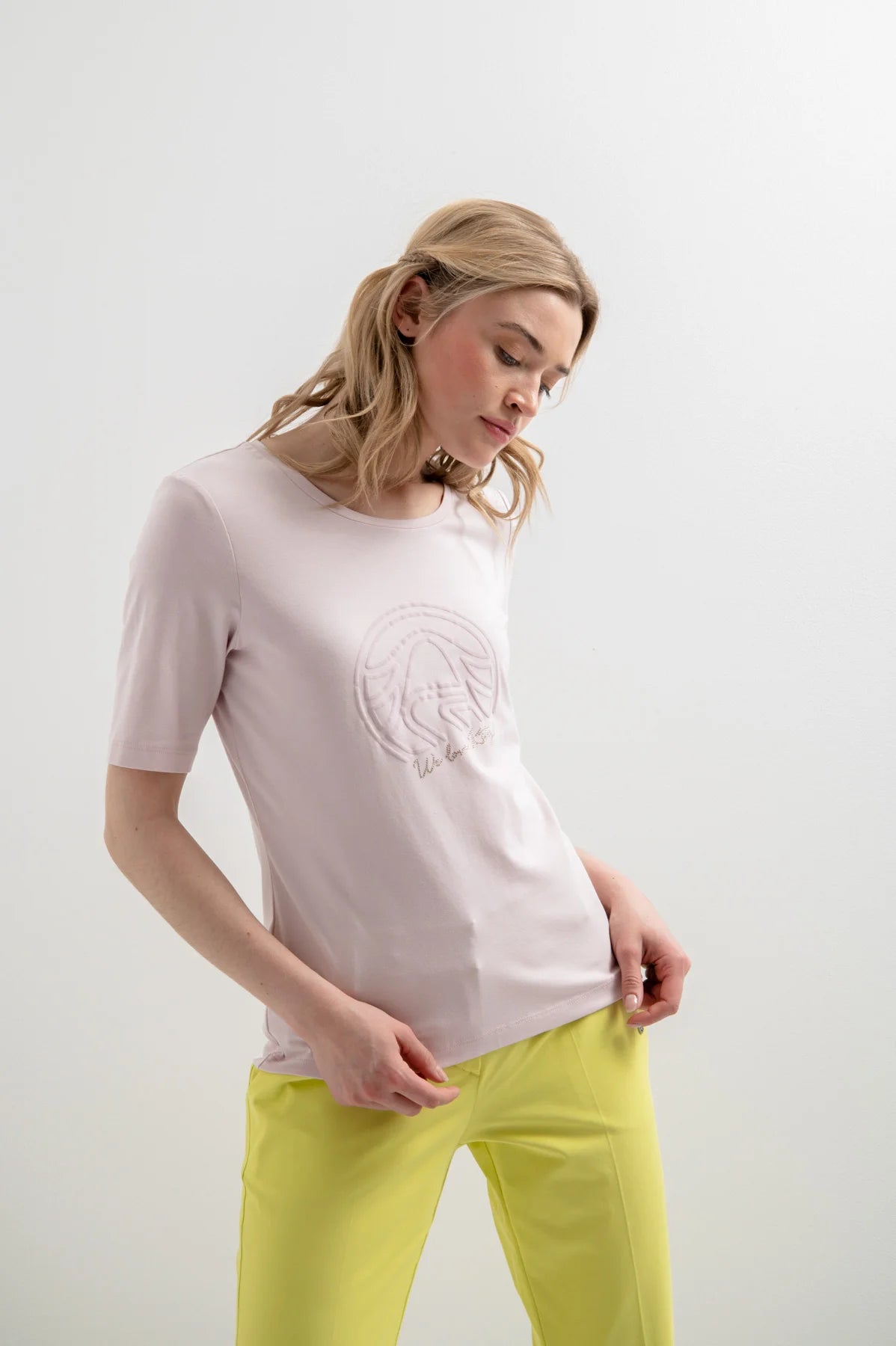 T-shirt with Slightly Raised Sportalm Logo