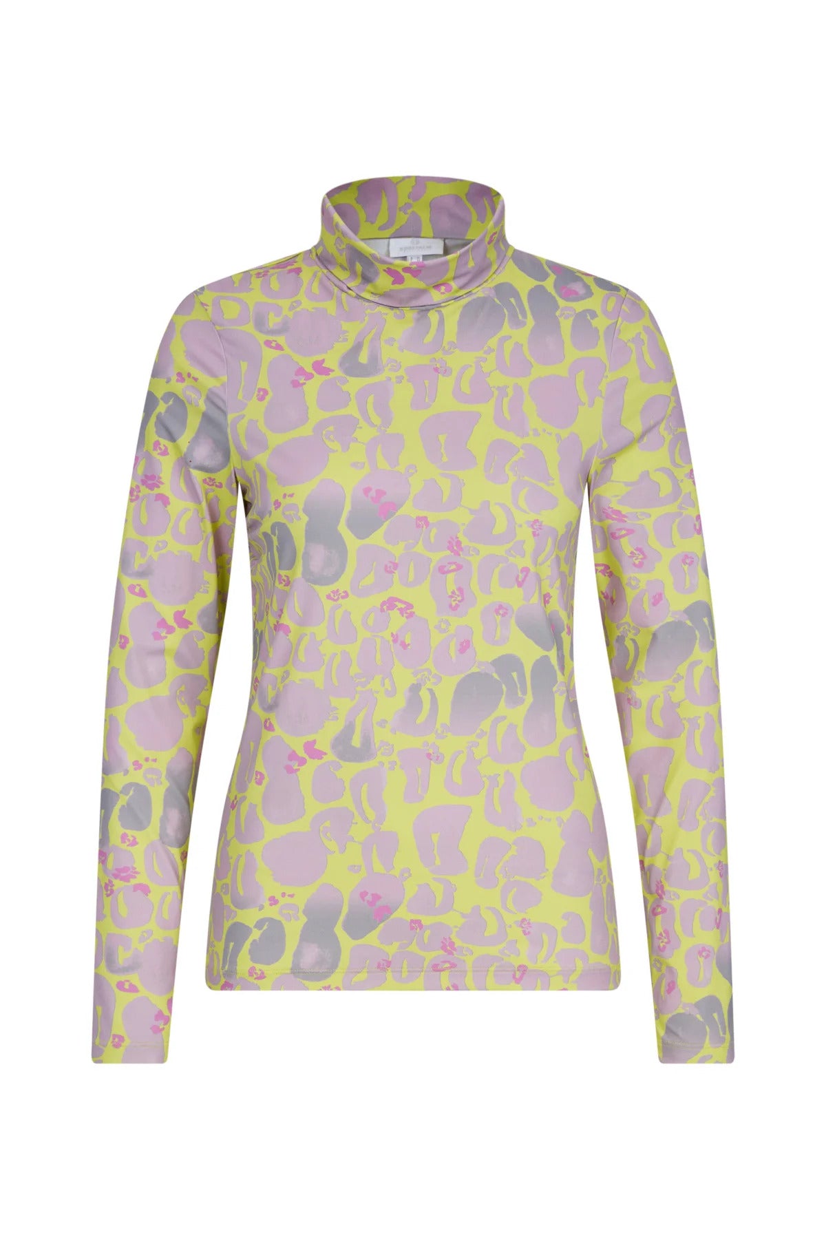 Long-Sleeved Turtleneck T-shirt with All-Over Print