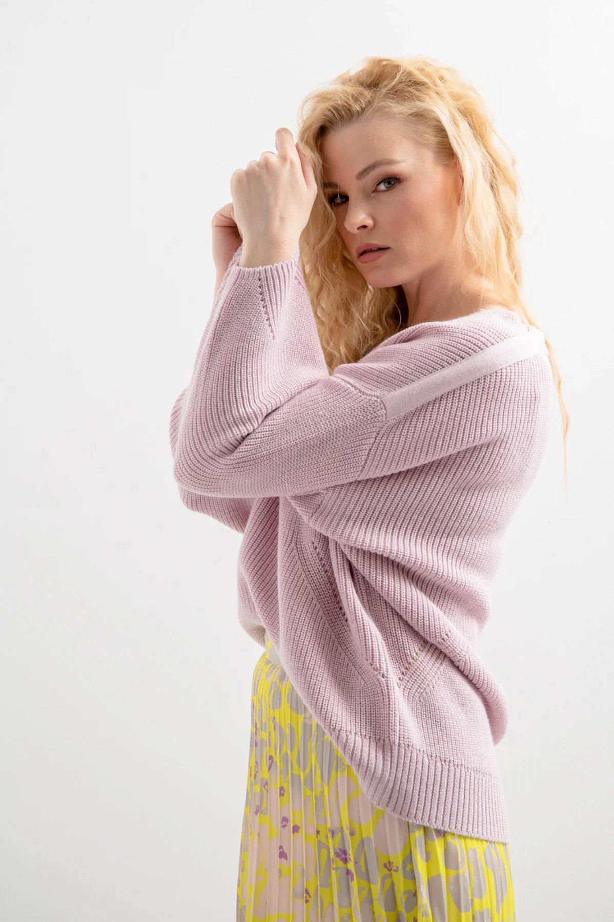 Knit Sweater with V-Neckline