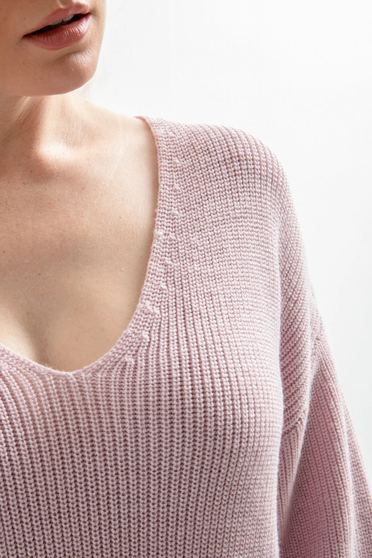 Knit Sweater with V-Neckline