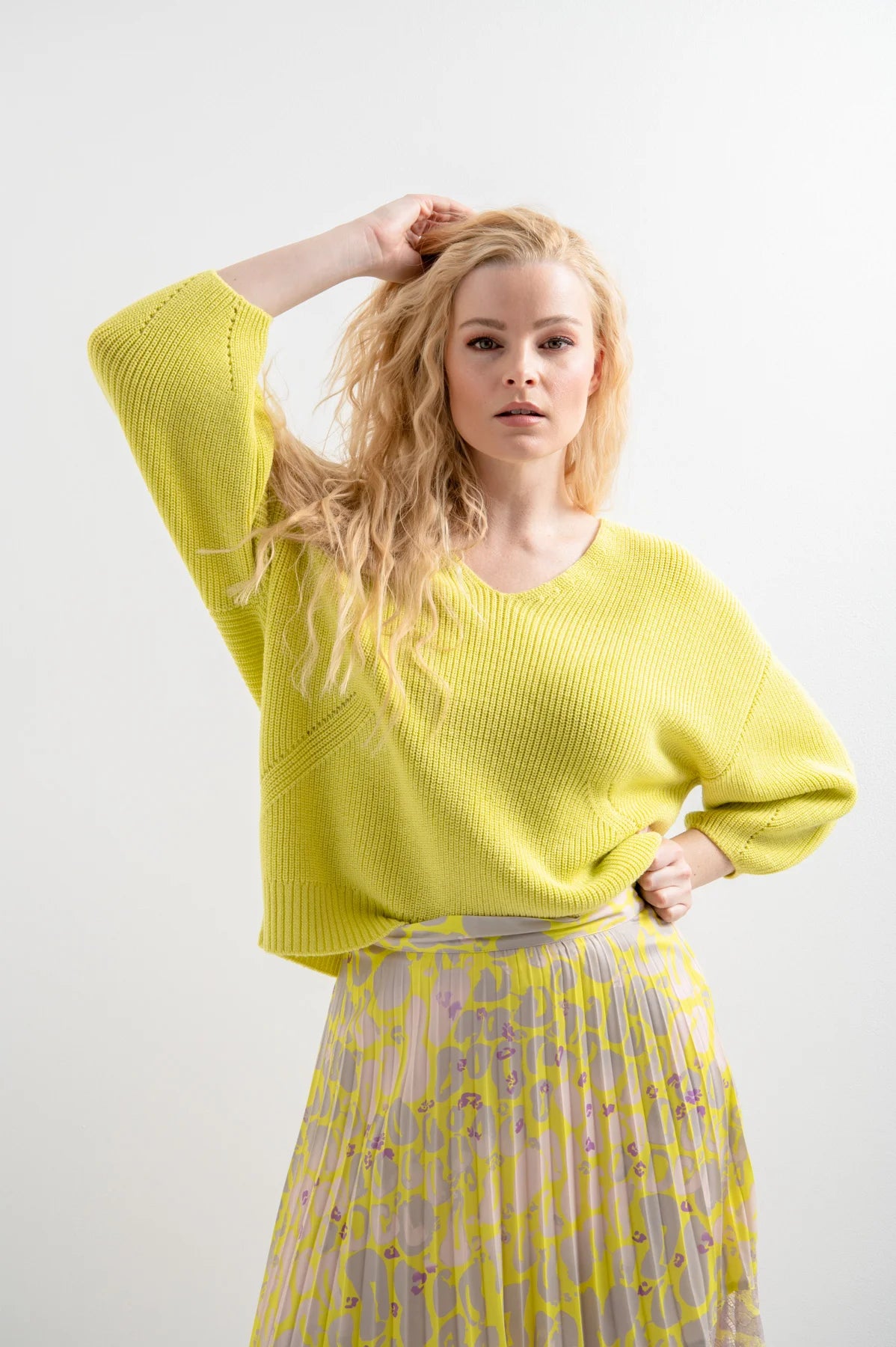 Knit Sweater with V-Neckline