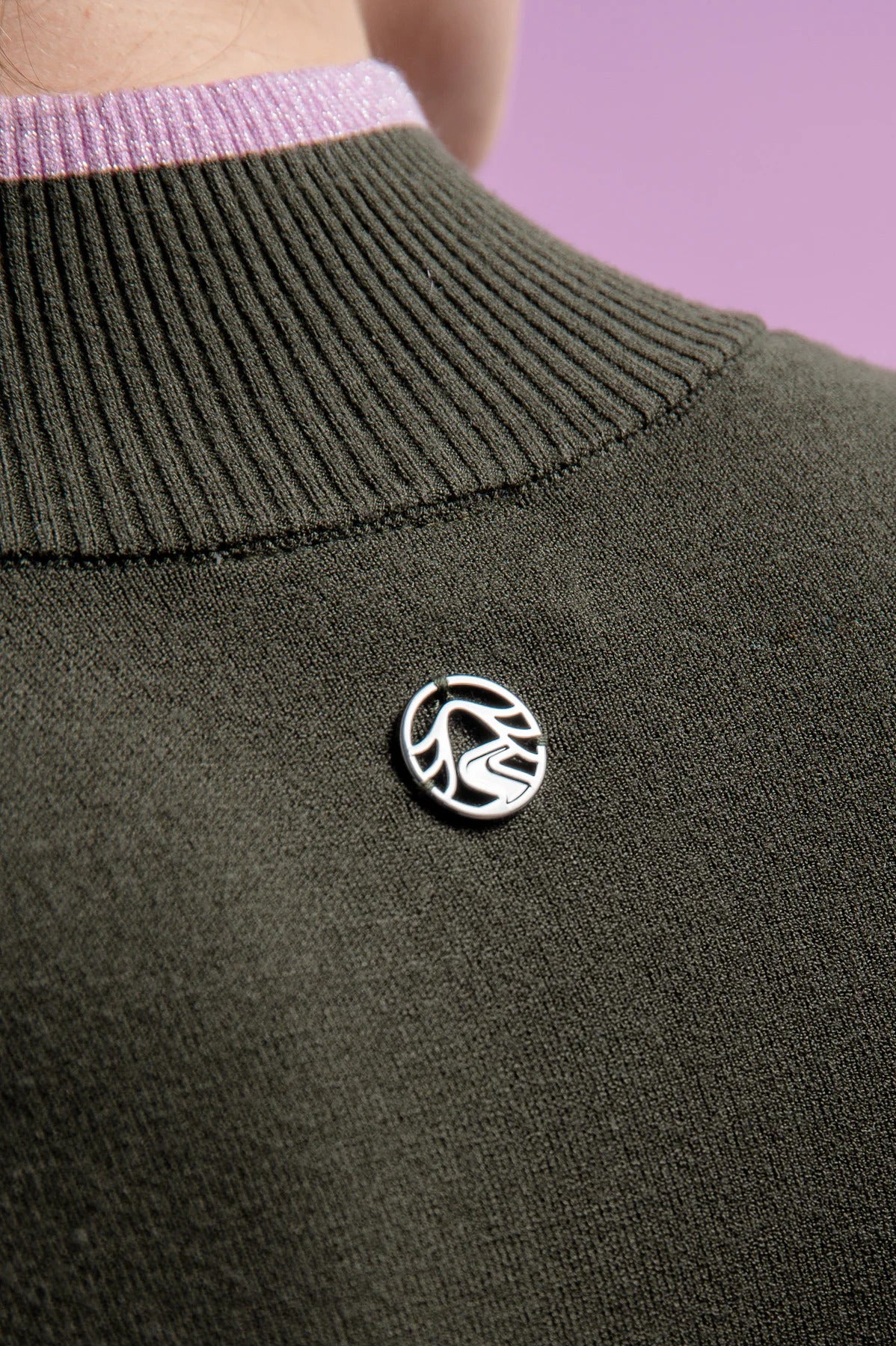 Fine-Knit Turtleneck Sweater with a Rib Structure