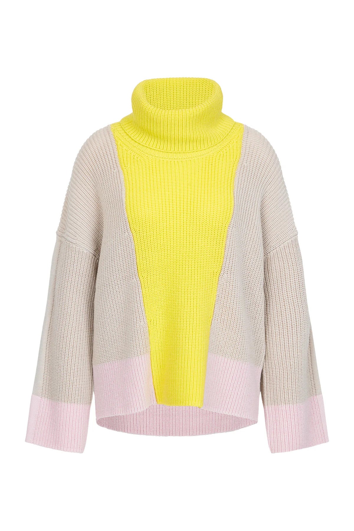Oversized Jumper with Color Block Effect
