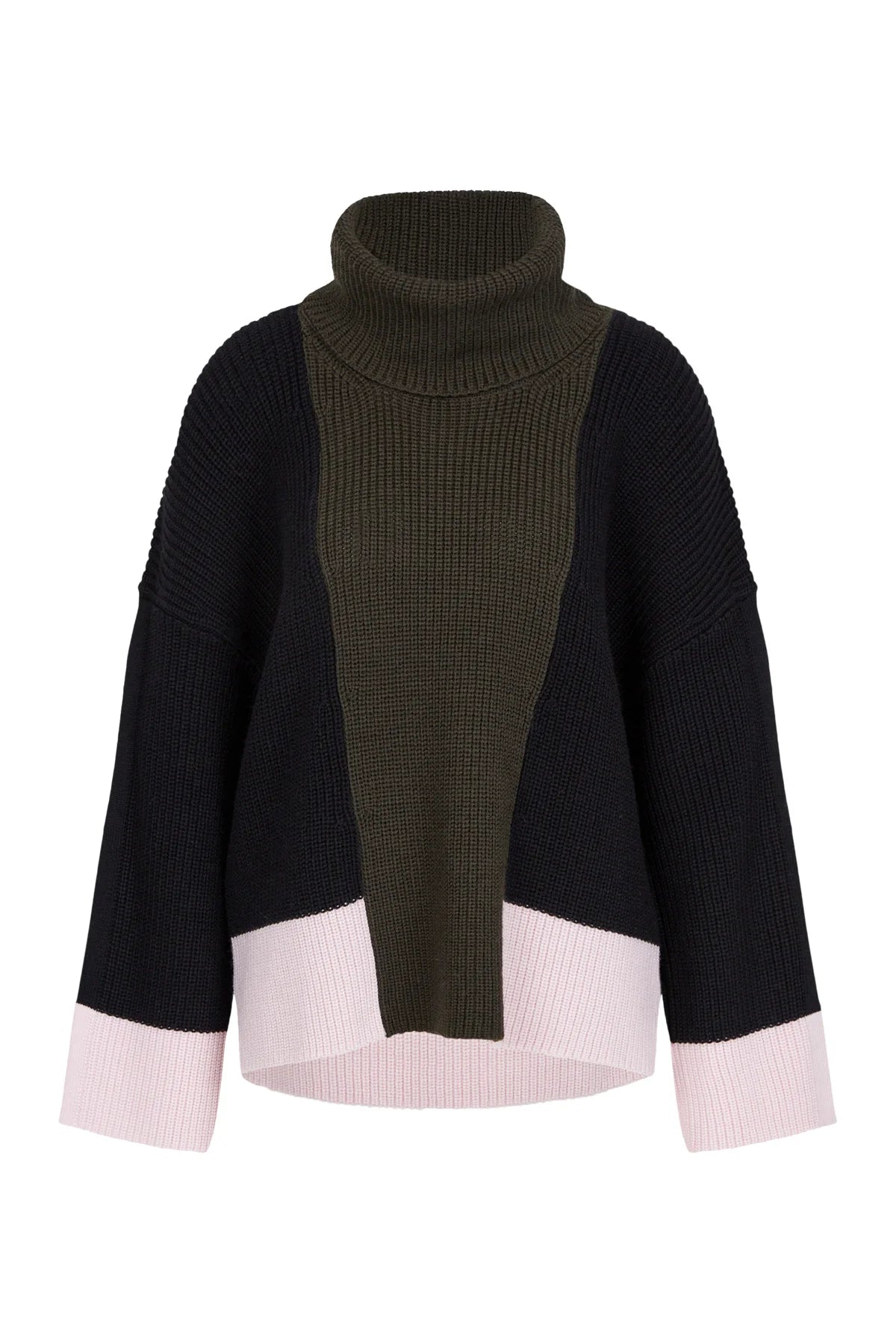 Oversized Jumper with Color Block Effect