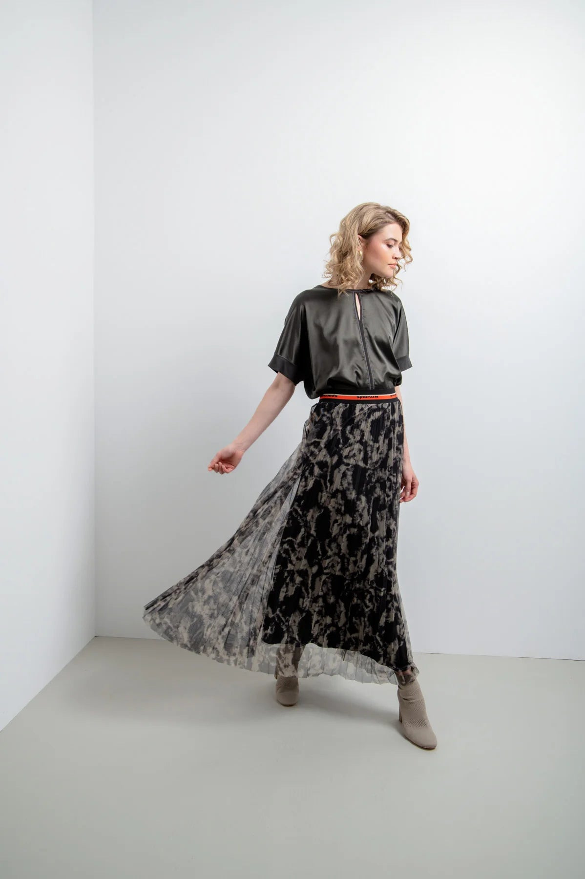 Pleated Tulle Skirt