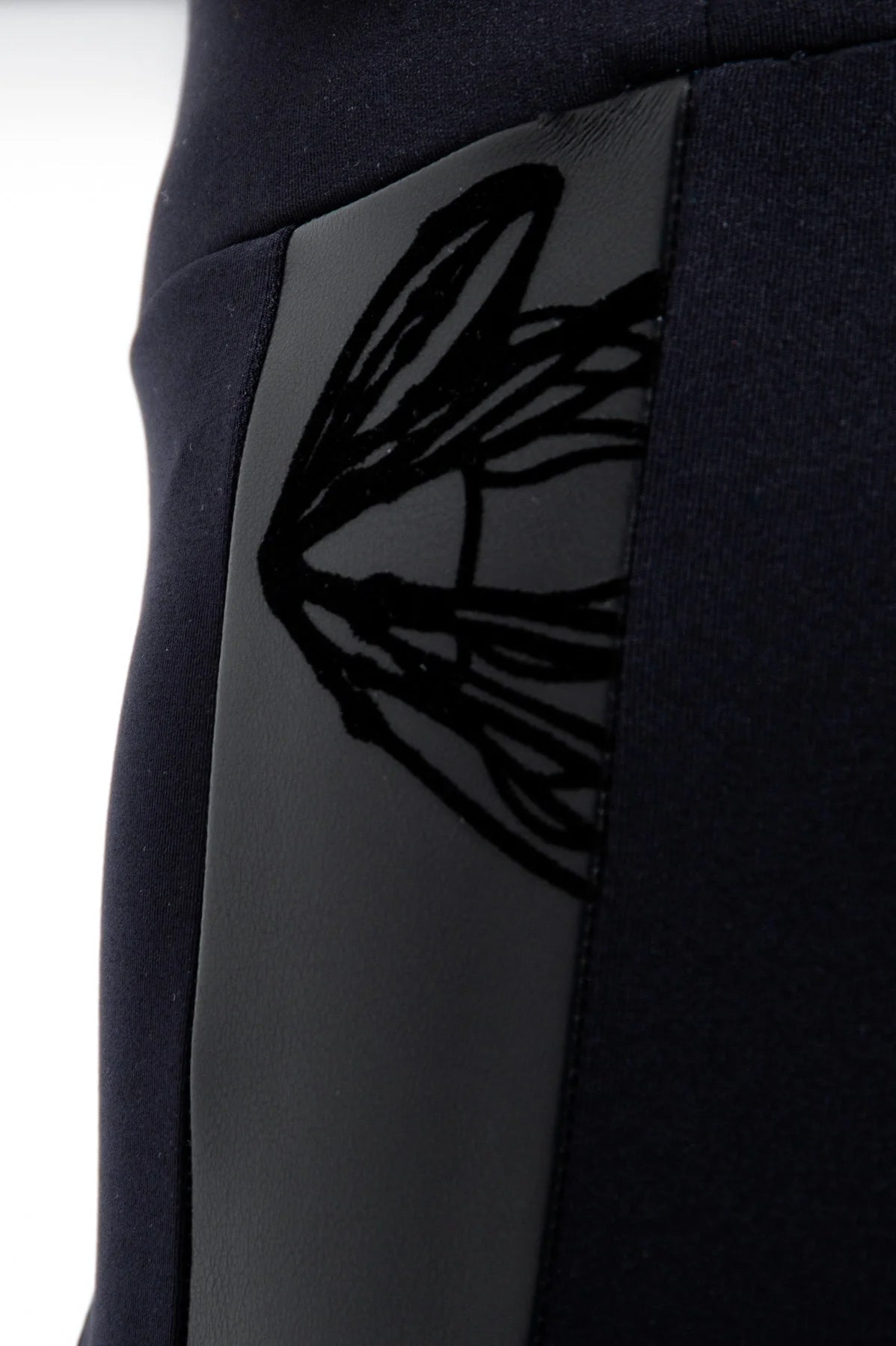 Leggings with Faux Leather Inserts