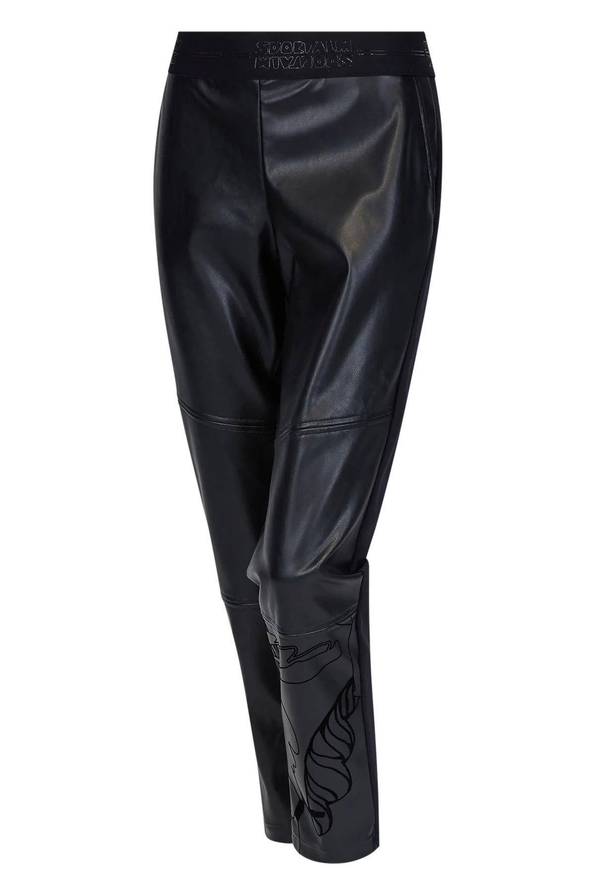 Faux Leather Sweat Pants