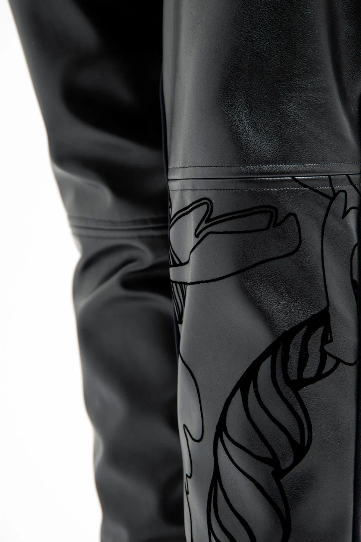 Faux Leather Sweat Pants