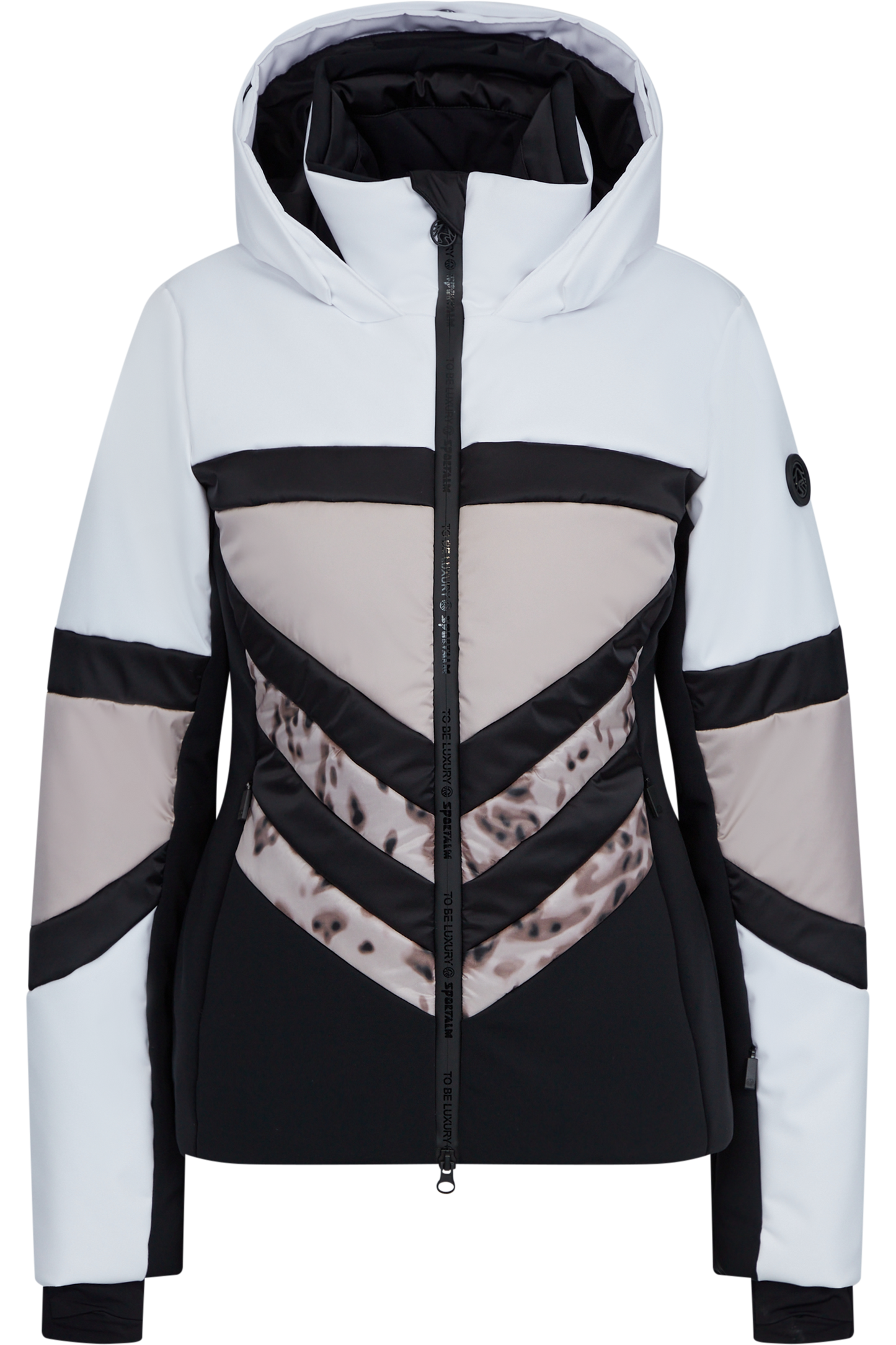 Jacket with Contrast Block and Leo Print