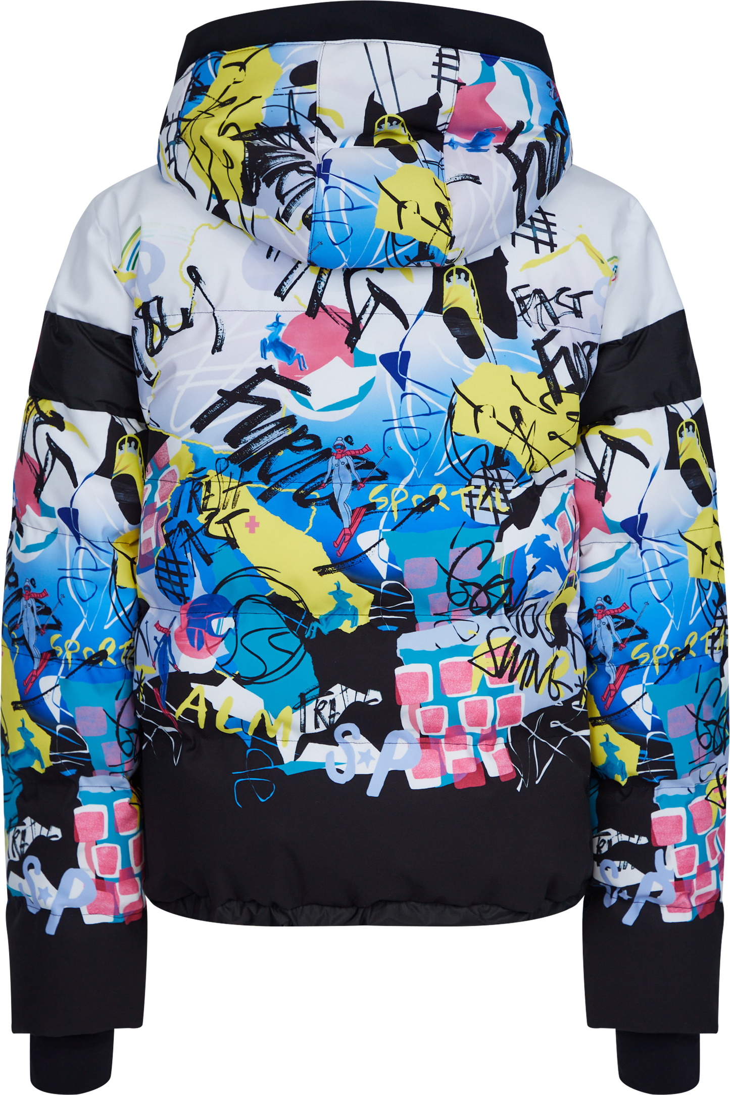 Down Jacket with Graffiti Print