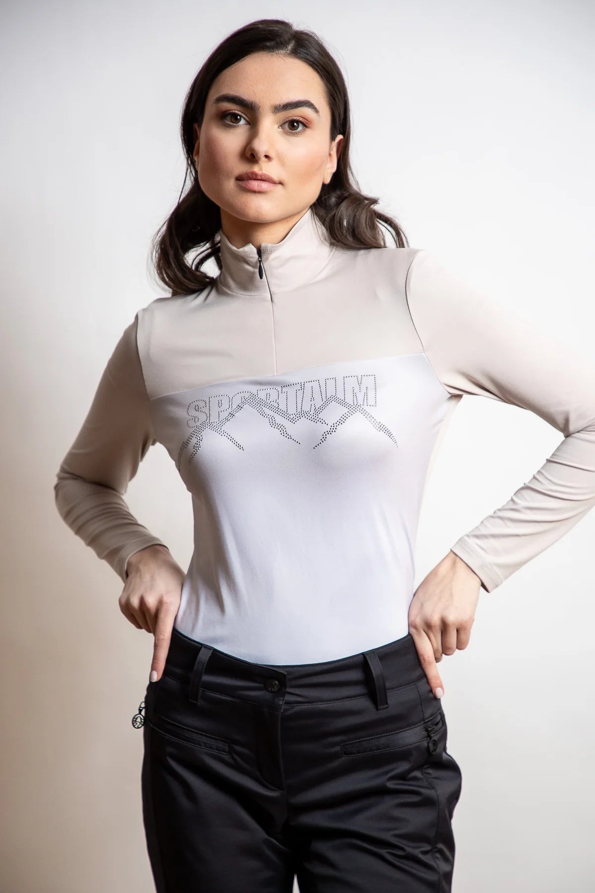 Sweatshirt with Rhinestone Pattern