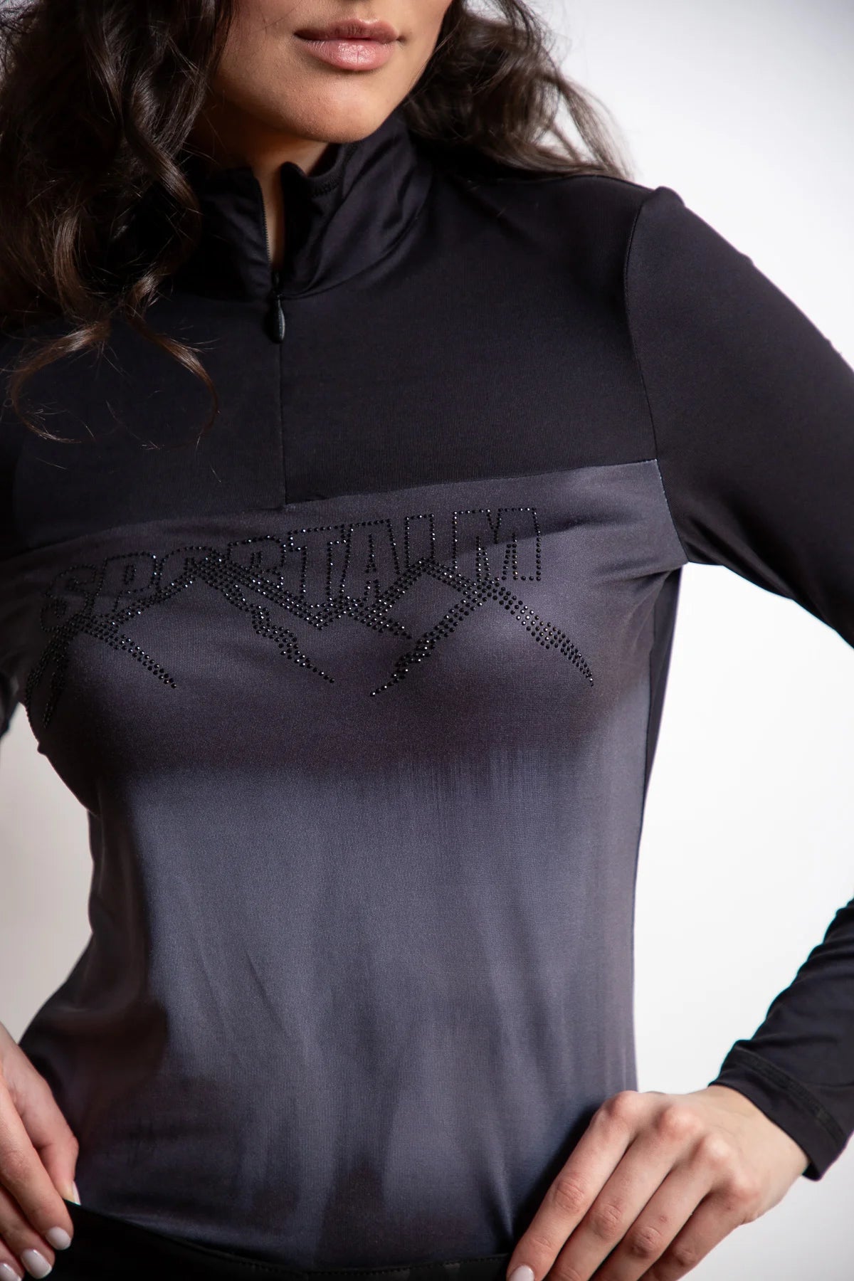 Sweatshirt with Rhinestone Pattern
