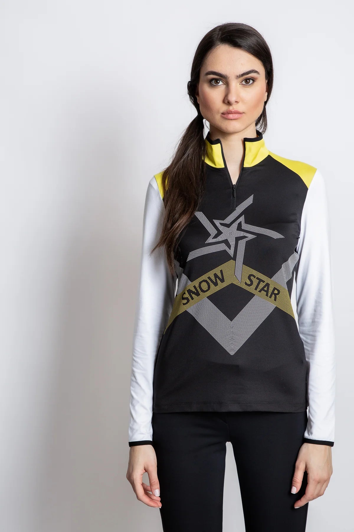 Sweatshirt with Rhinestuds Star Pattern