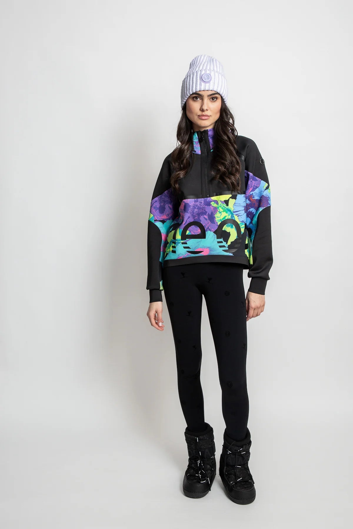 Sweatshirt with Floral Print Block