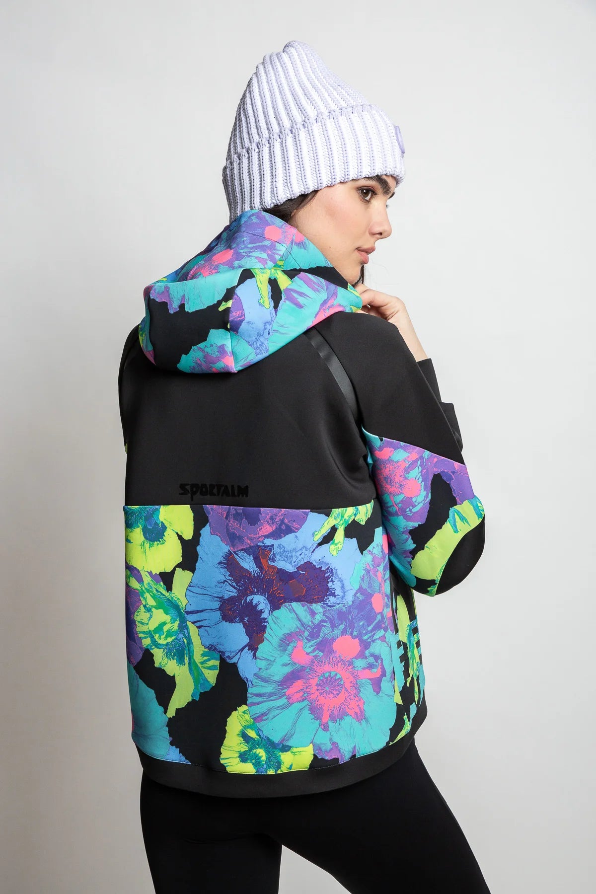 Sweatshirt with Floral Print Block