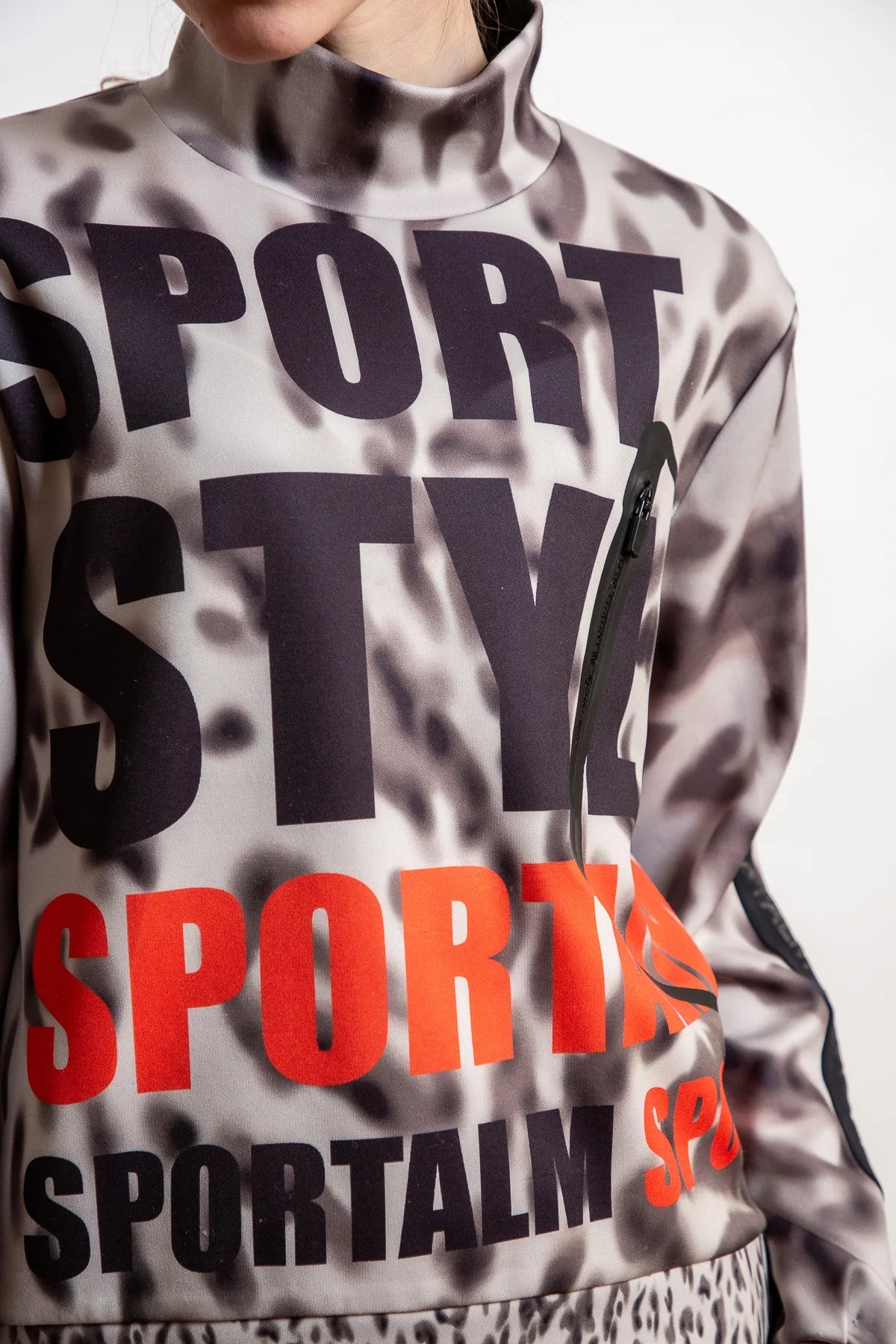 Sweatshirt with Mixed Print