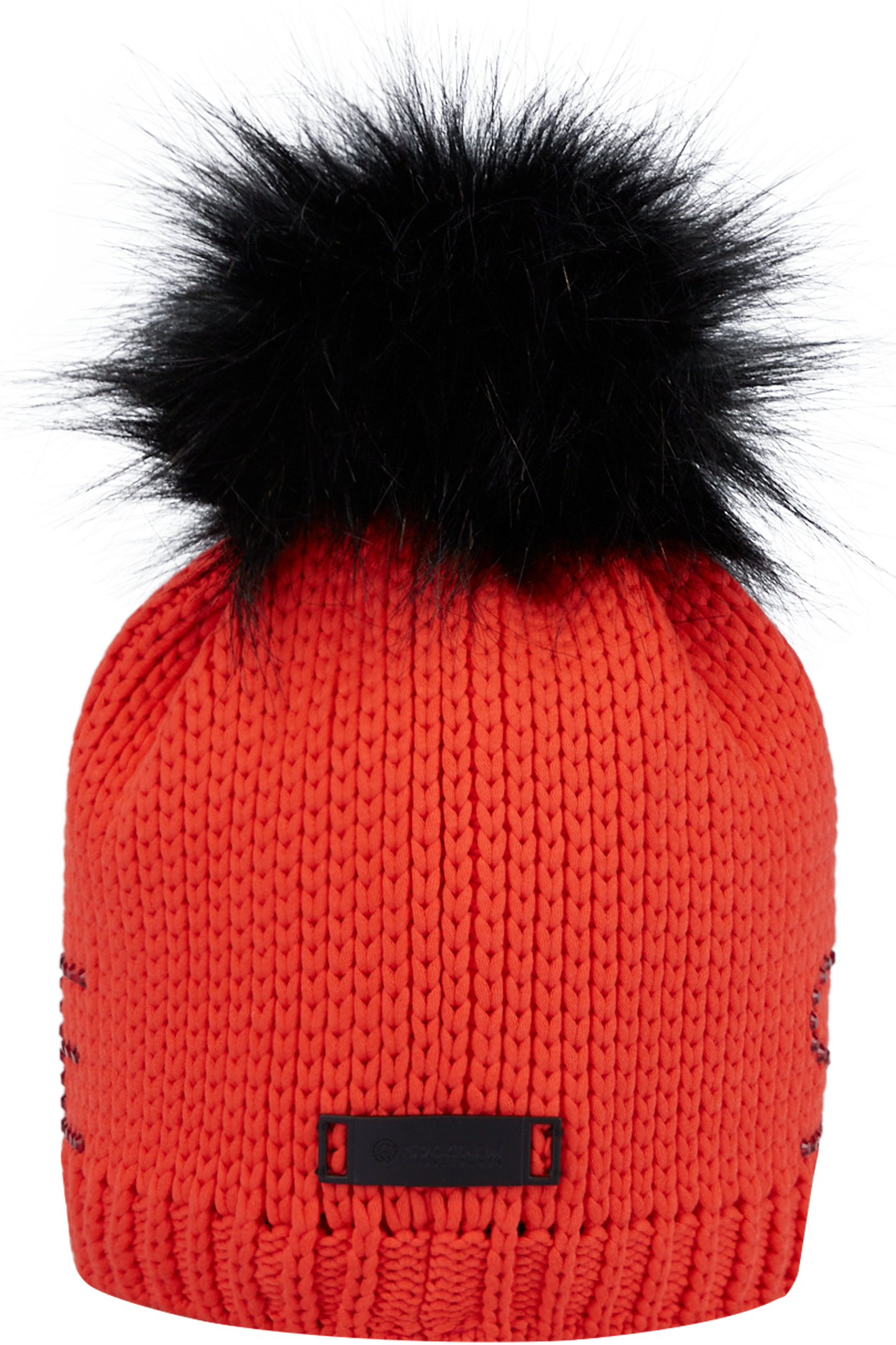 Coarse Knit Hat with Rhinestone Lettering