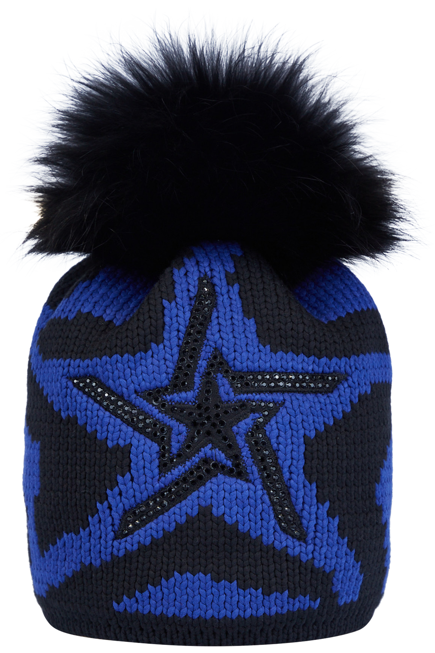 Coarse Knit Hat with Star Pattern