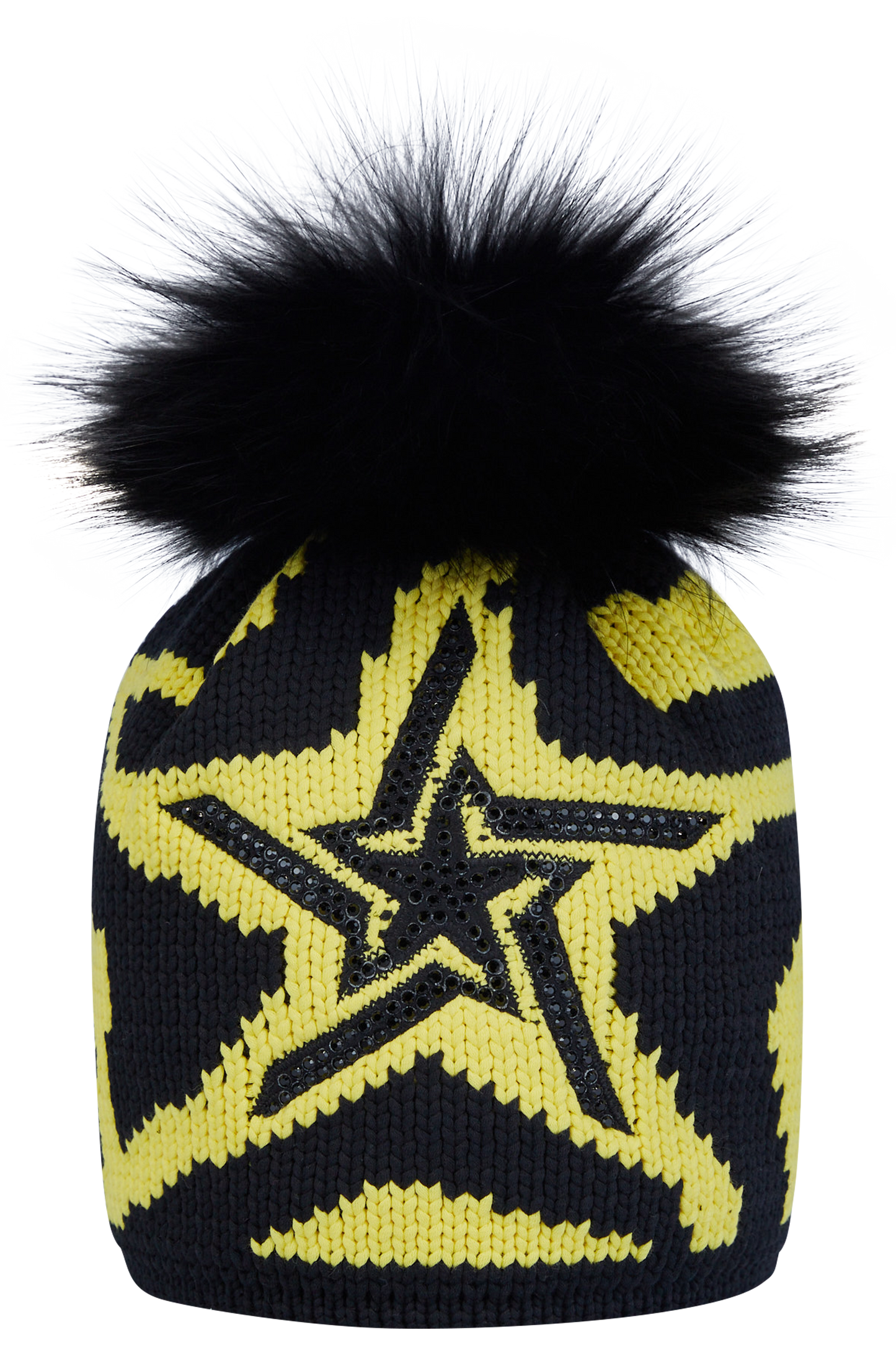 Coarse Knit Hat with Star Pattern