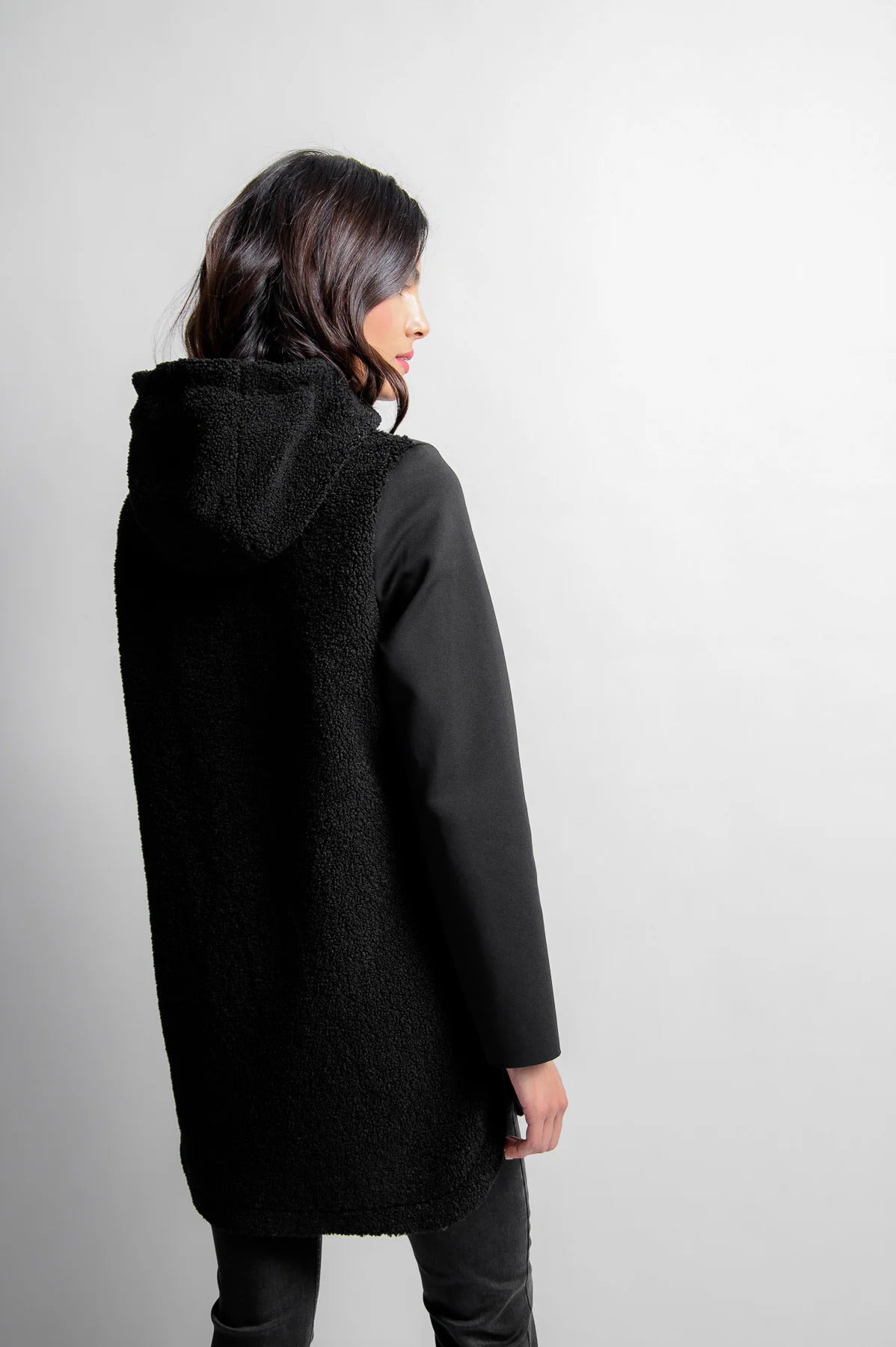 Sweat Jacket with Plush Hood