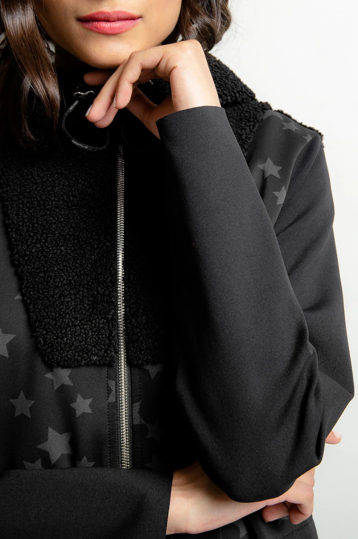 Sweat Jacket with Plush Hood