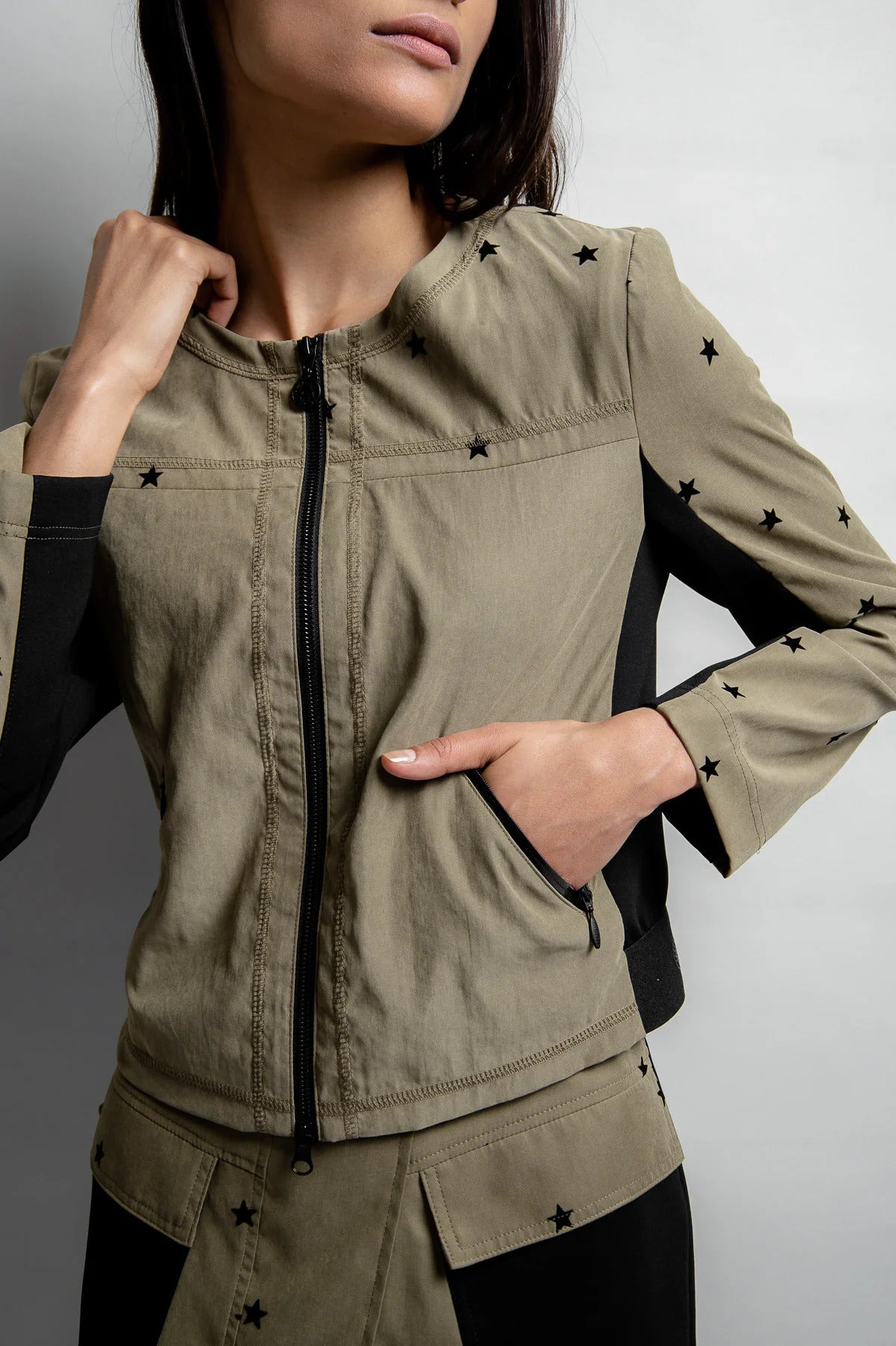 Jacket with Flock Print