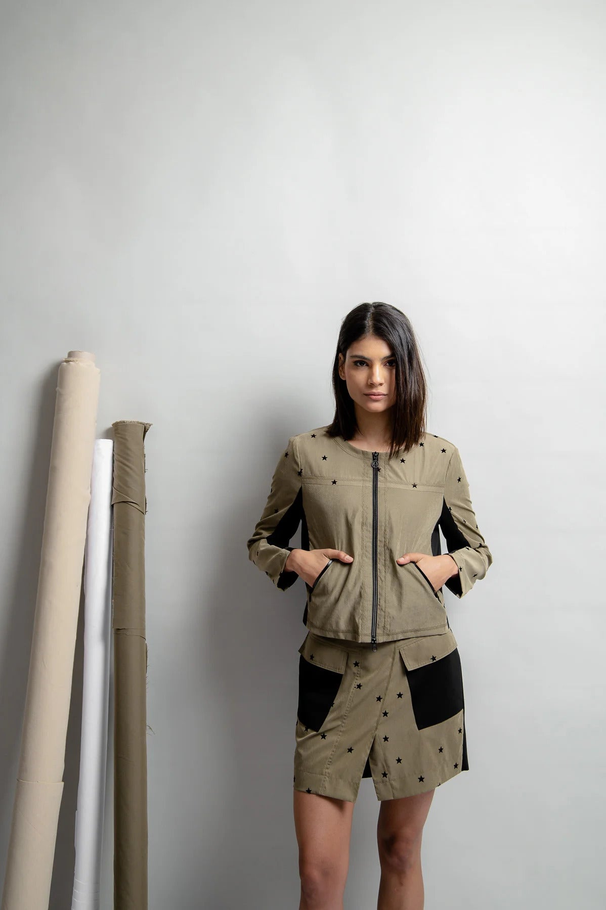 Jacket with Flock Print
