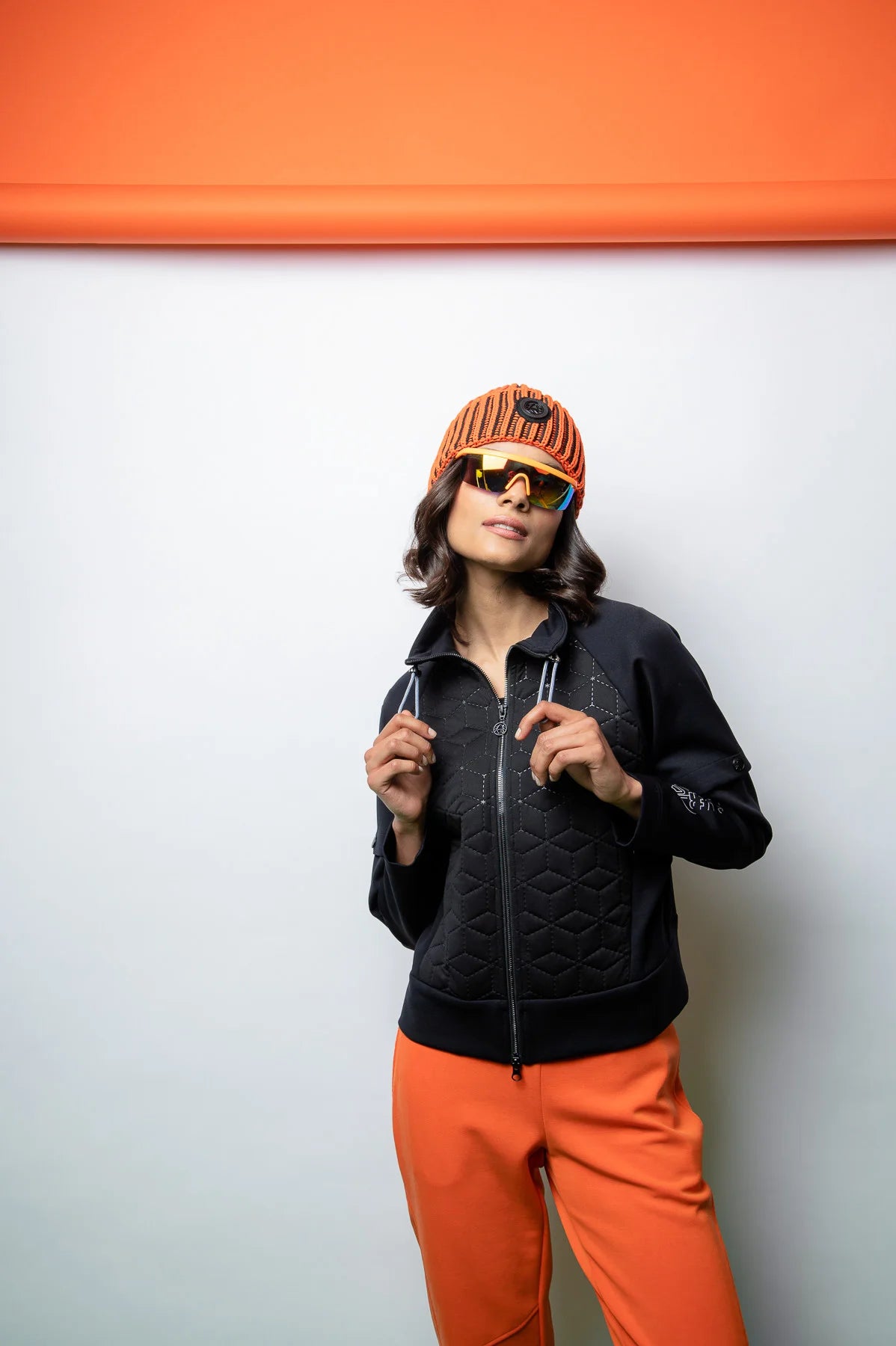 Short Jacket with Material Mix