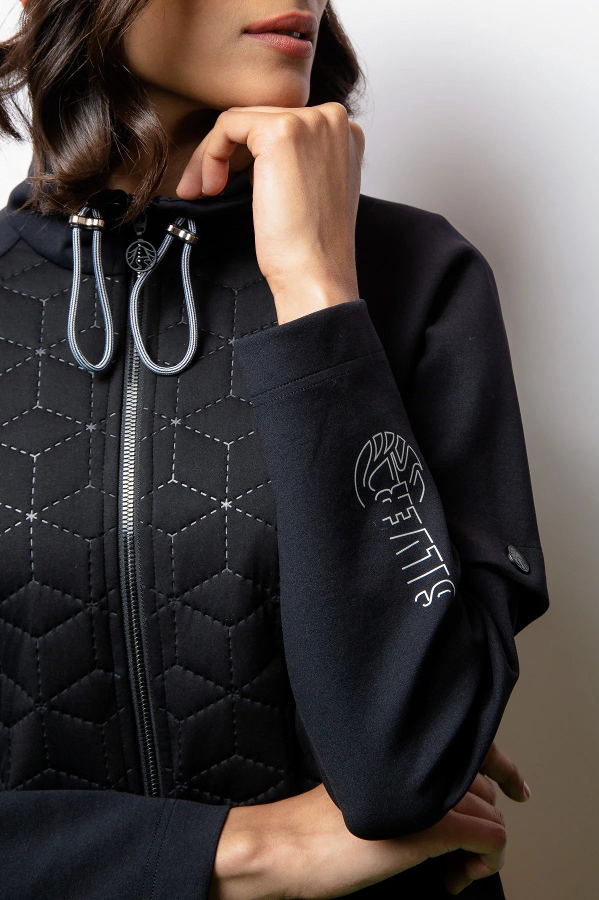 Short Jacket with Material Mix