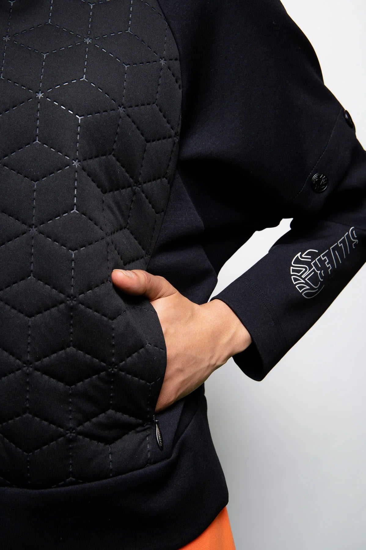Short Jacket with Material Mix