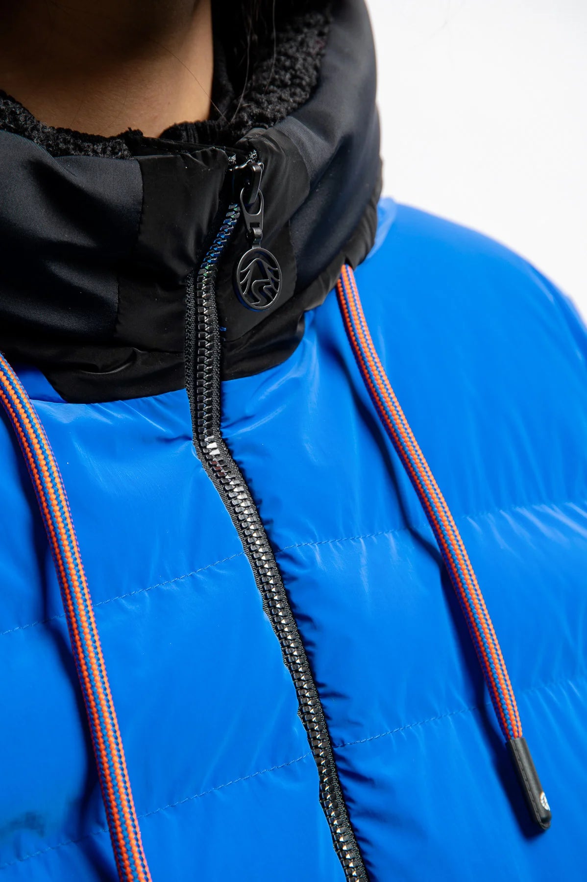 Down Coat with Color Contrasts