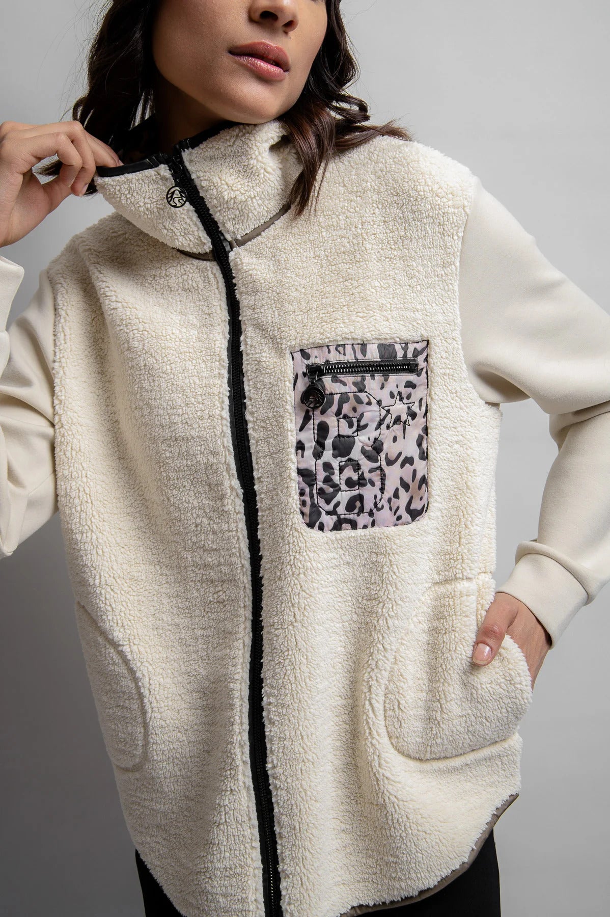 Sweat Jacket in Material Mix