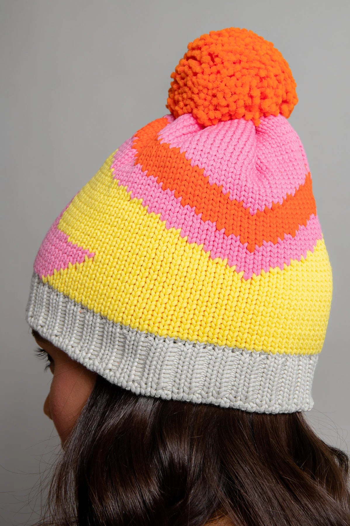 Chunky Knit Hat with Intarsia