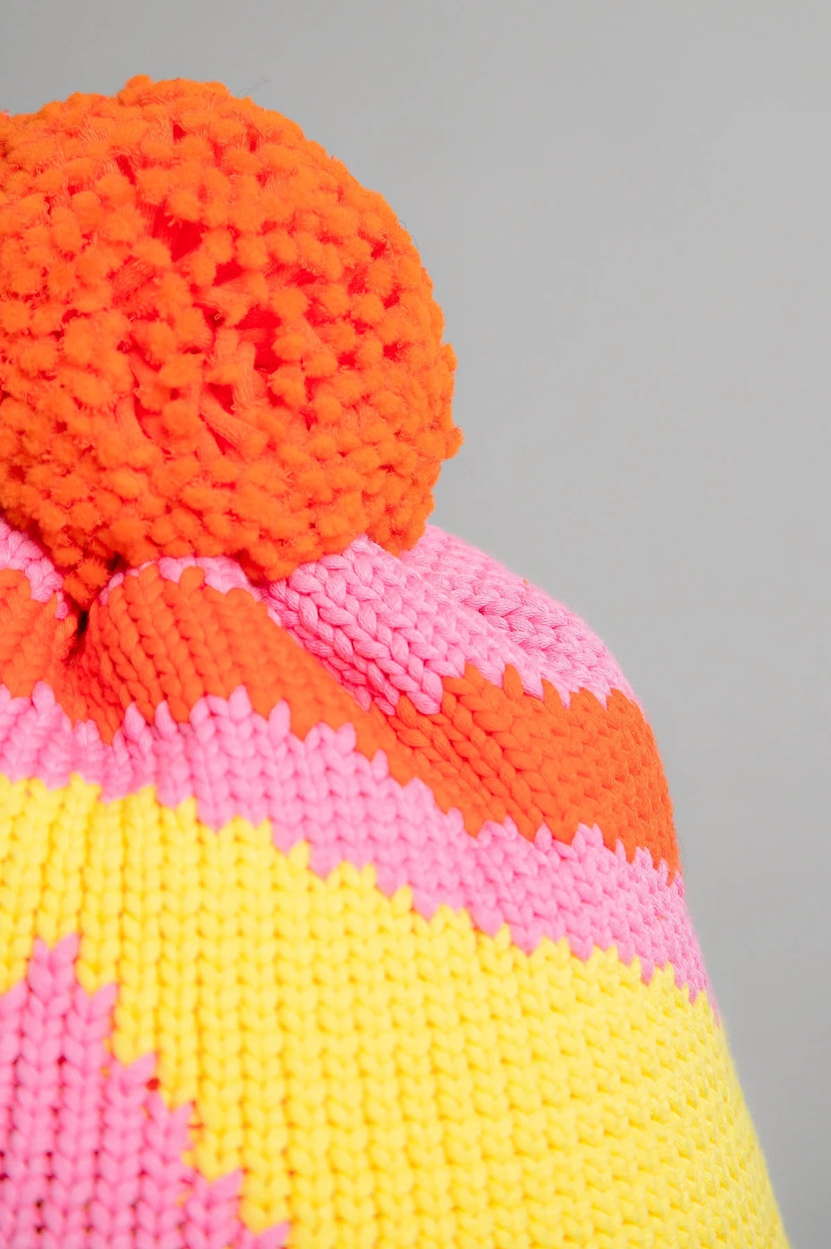 Chunky Knit Hat with Intarsia